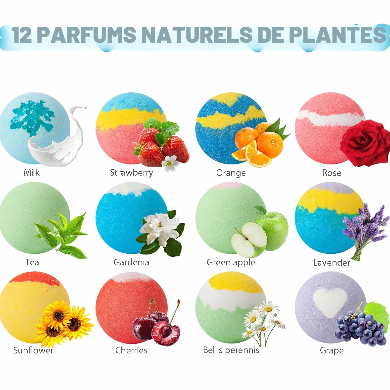 Bombes de Bain pour Enfants avec Jouet Surprise, Organiques Naturelles, Sans Cruauté, Cadeau pour Garçons et Filles