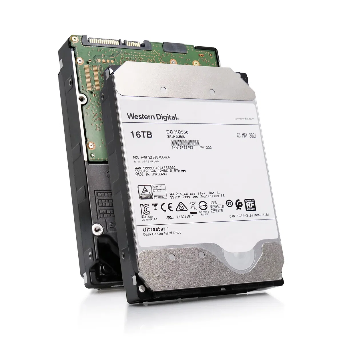 Western Digital WD Ultrastar DC HC550 16TB Interne Festplatte WUH721816ALE600 3,5 Zoll HDD SATA 6Gb/s 7200RPM - 0F38456 (Reconditionné)
