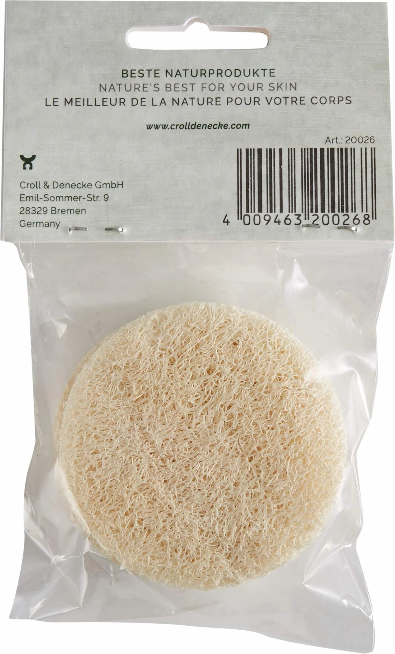 Croll & Denecke Lot de 5 Pads Ronds en Luffa pour Peeling