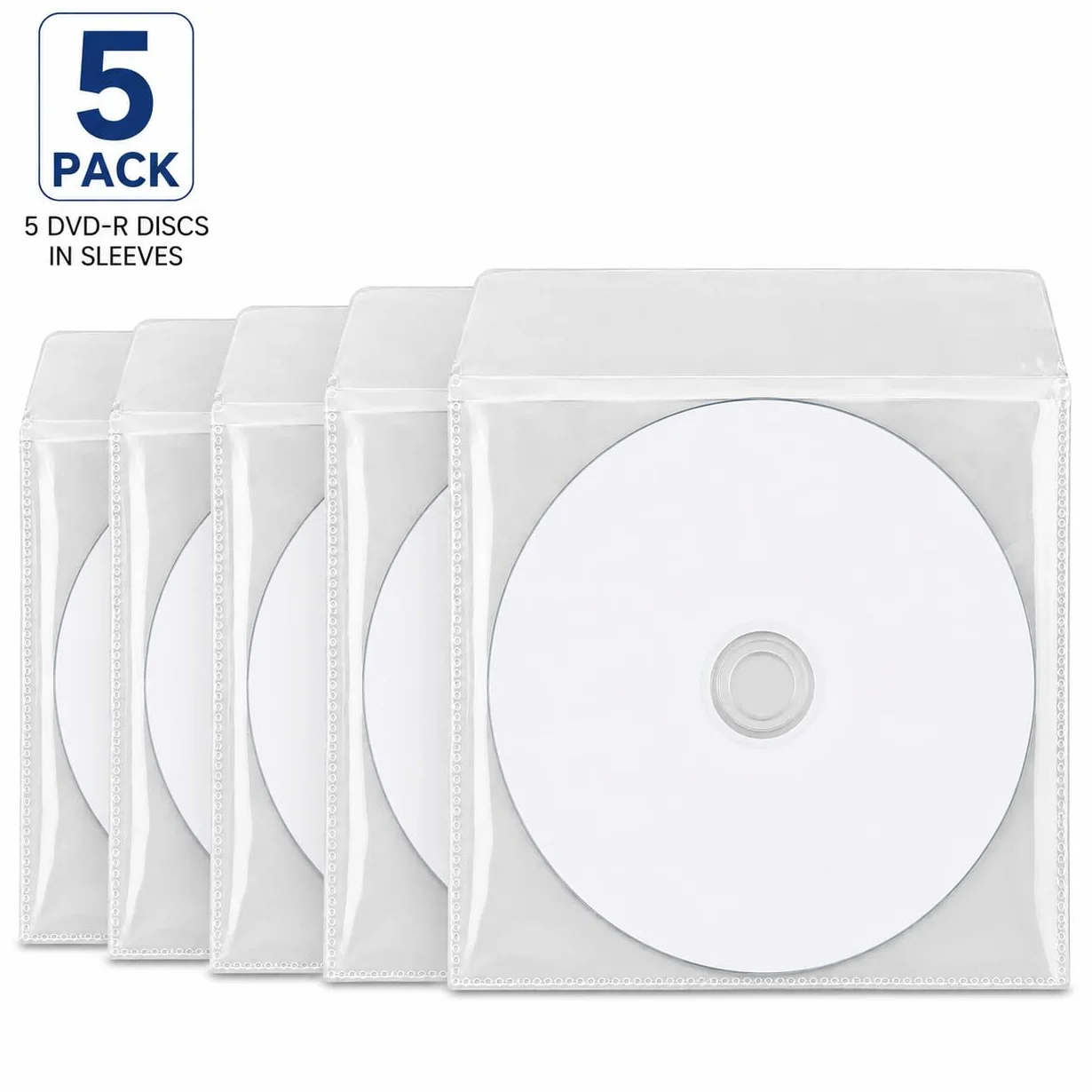Ritek DVD-R vierges imprimables jet d'encre 16x 5 pièces pochettes plastique rabat Blanc
