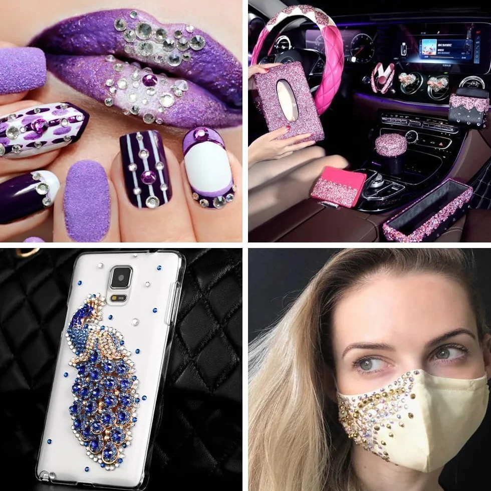 BetterJonny 42 Couleurs Strass Ongle Nail Art 3mm Cristal Diamants à Dos Plat