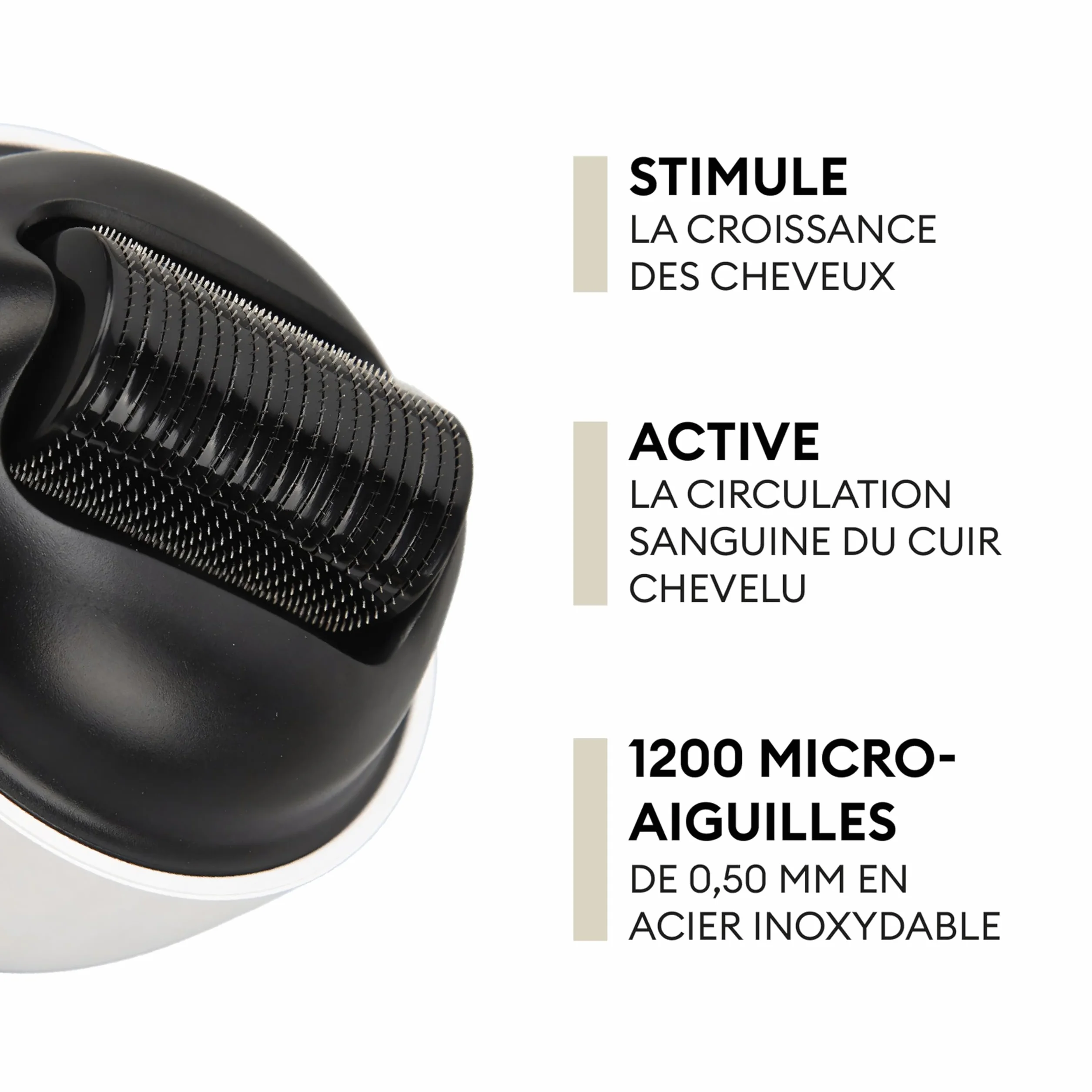 OMA & ME Derma Roller 0.5 mm Microneedling 1200 Micro-Aiguilles Stimule la Pousse des Cheveux