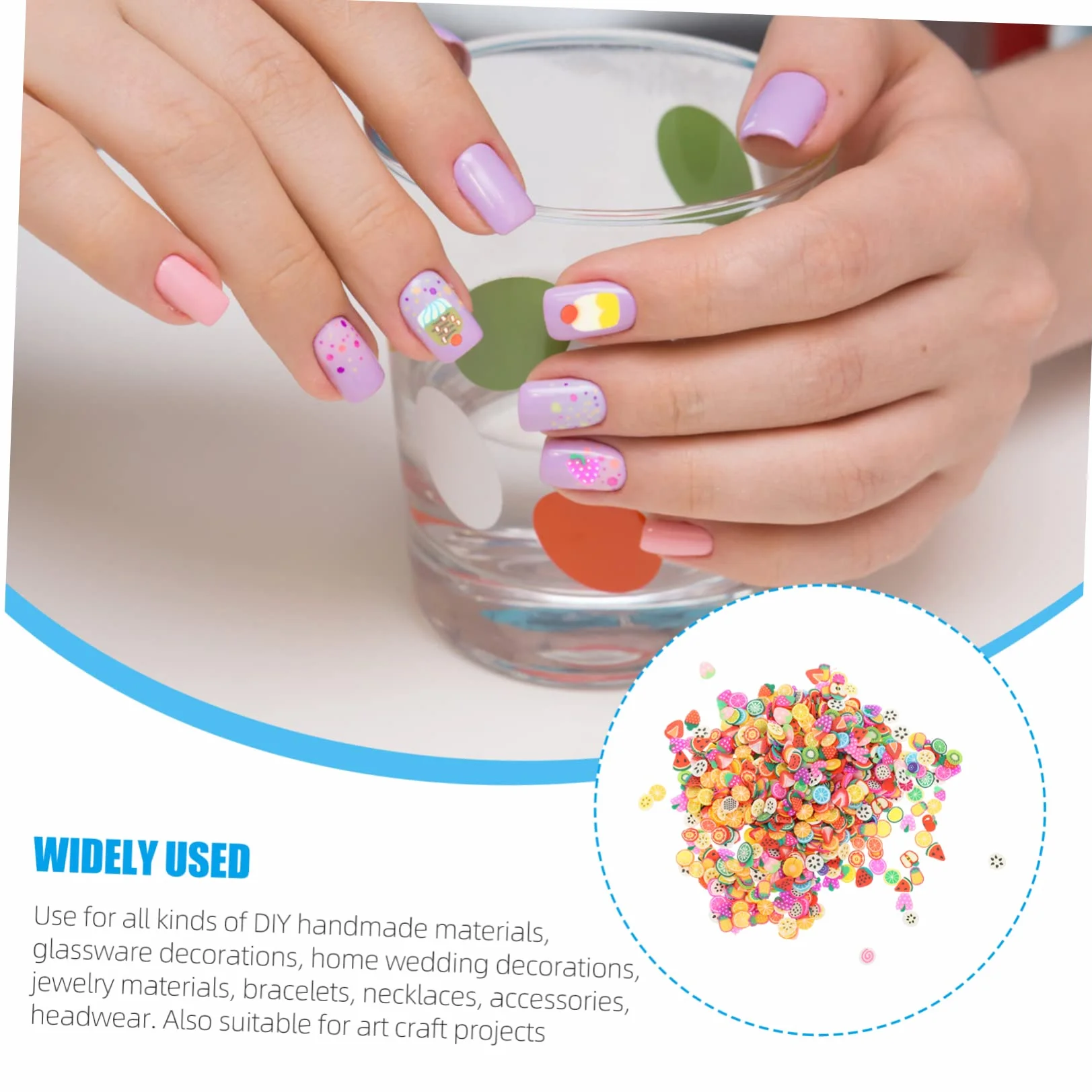FRCOLOR 8000 pièces Perles Polymère Fruits Gâteaux Accessoires Nail Art Décoration