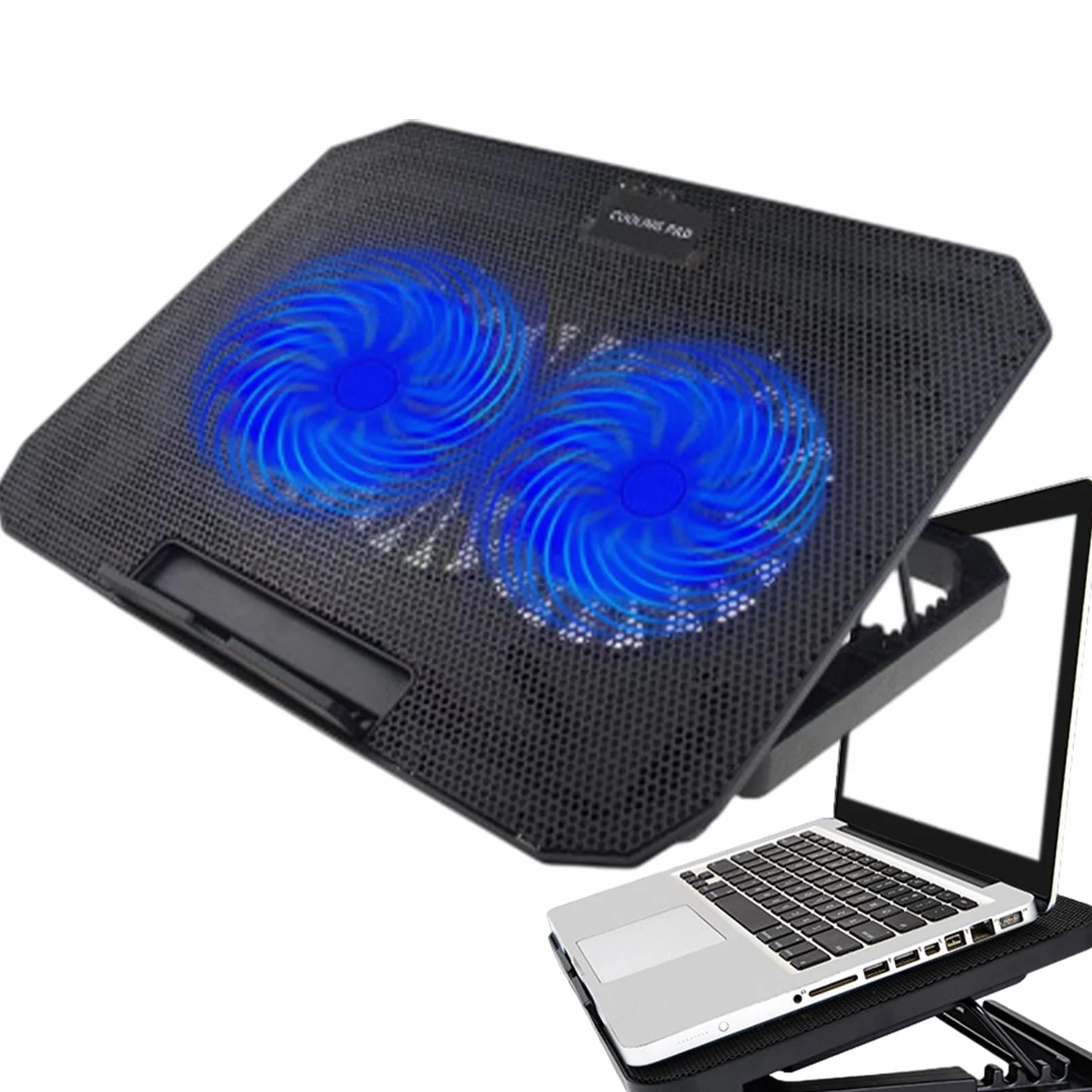 Stand Fan pour ordinateur portable 15,6 pouces Silent Cooling Pad