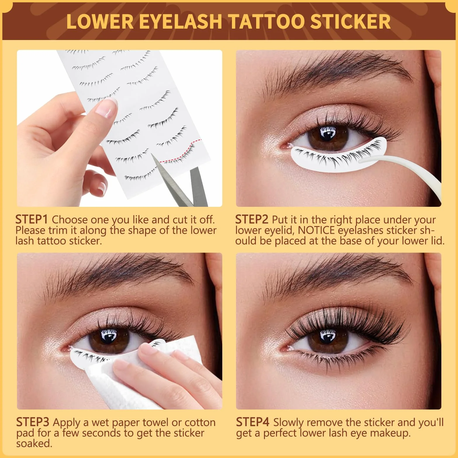 QUEWEL Faux Cils Magnetique Naturel Réutilisables avec Applicateur K-04