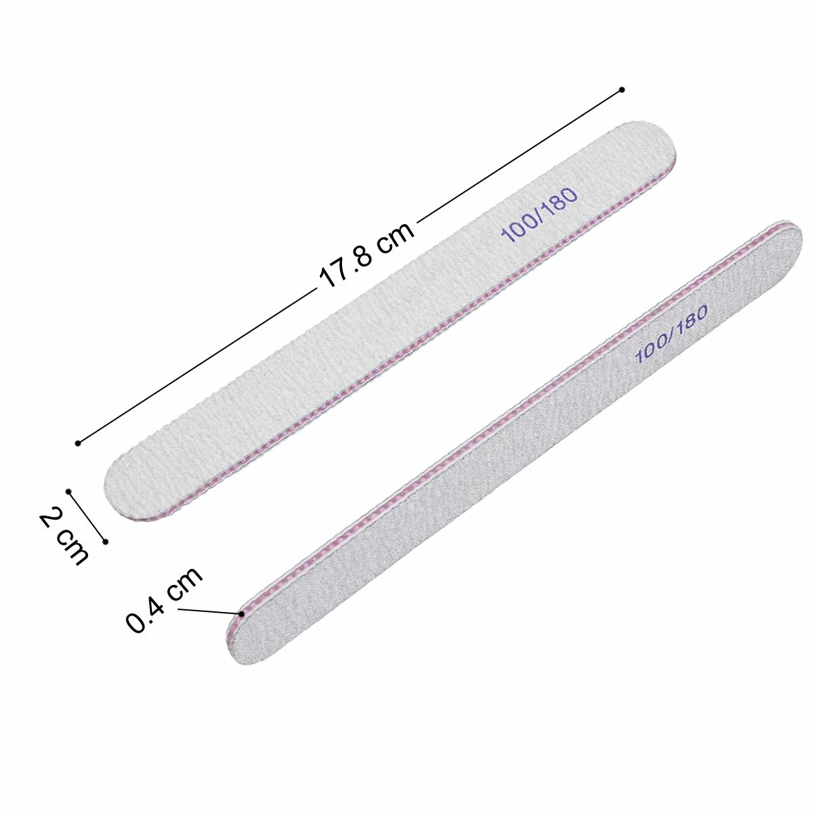 Limes à Ongles Professionnelles Double Face Grain 100/180, Planche D'émeri Lavable 15pcs