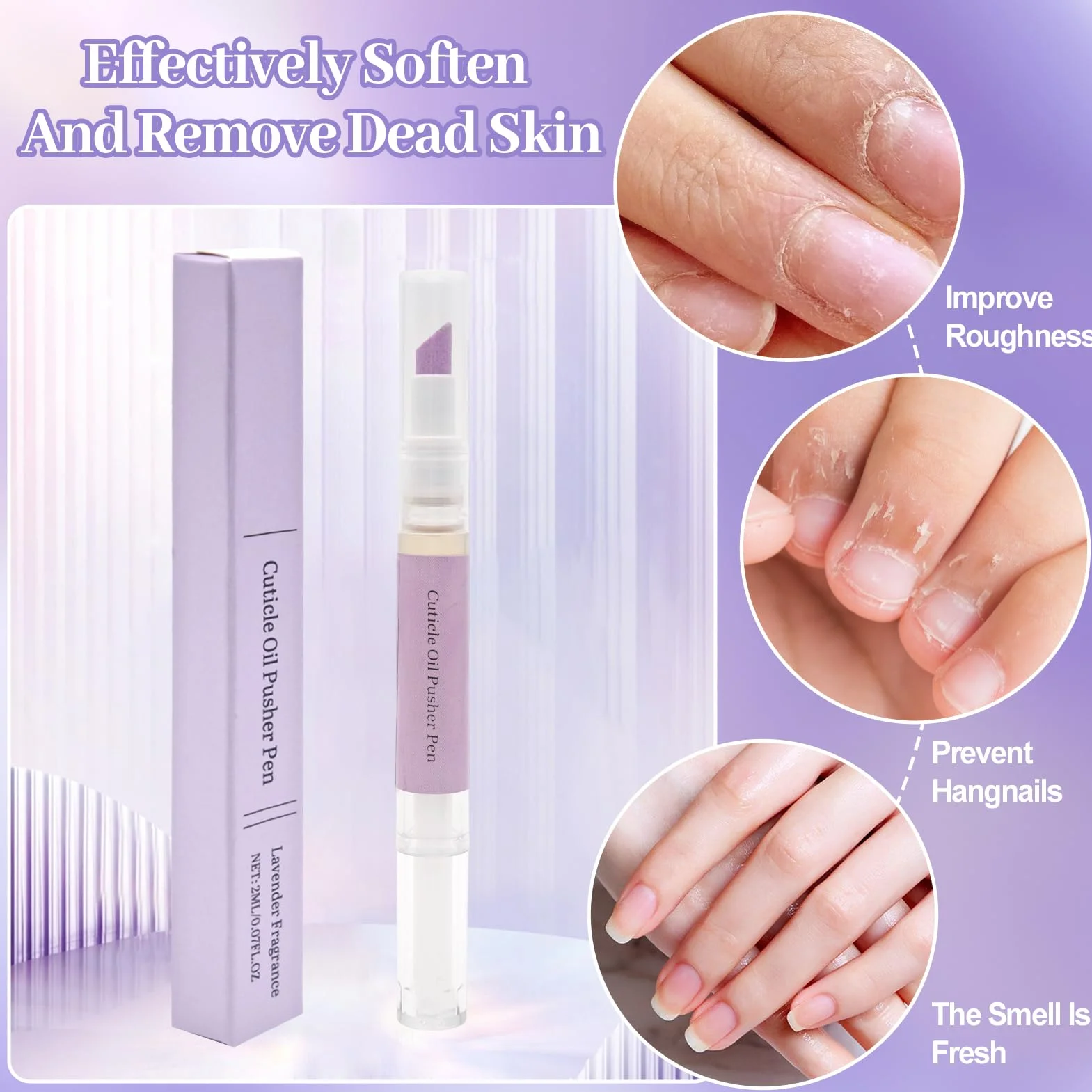 Stylo à huile pour cuticules 2 en 1, soin des ongles, pointe en céramique, repousse cuticules