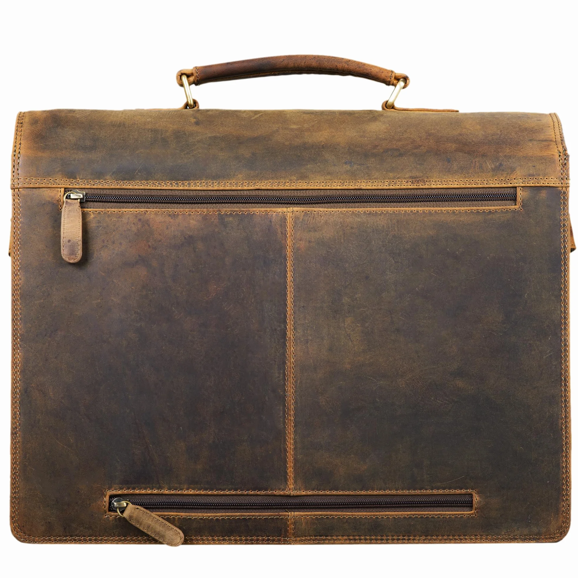 STILORD 'Anton' Sac Serviette en Cuir Véritable XL - Compartiment pour Ordinateur Portable de 15.6' - Amovible - Version Améliorée, Couleur:Marron Moyen
