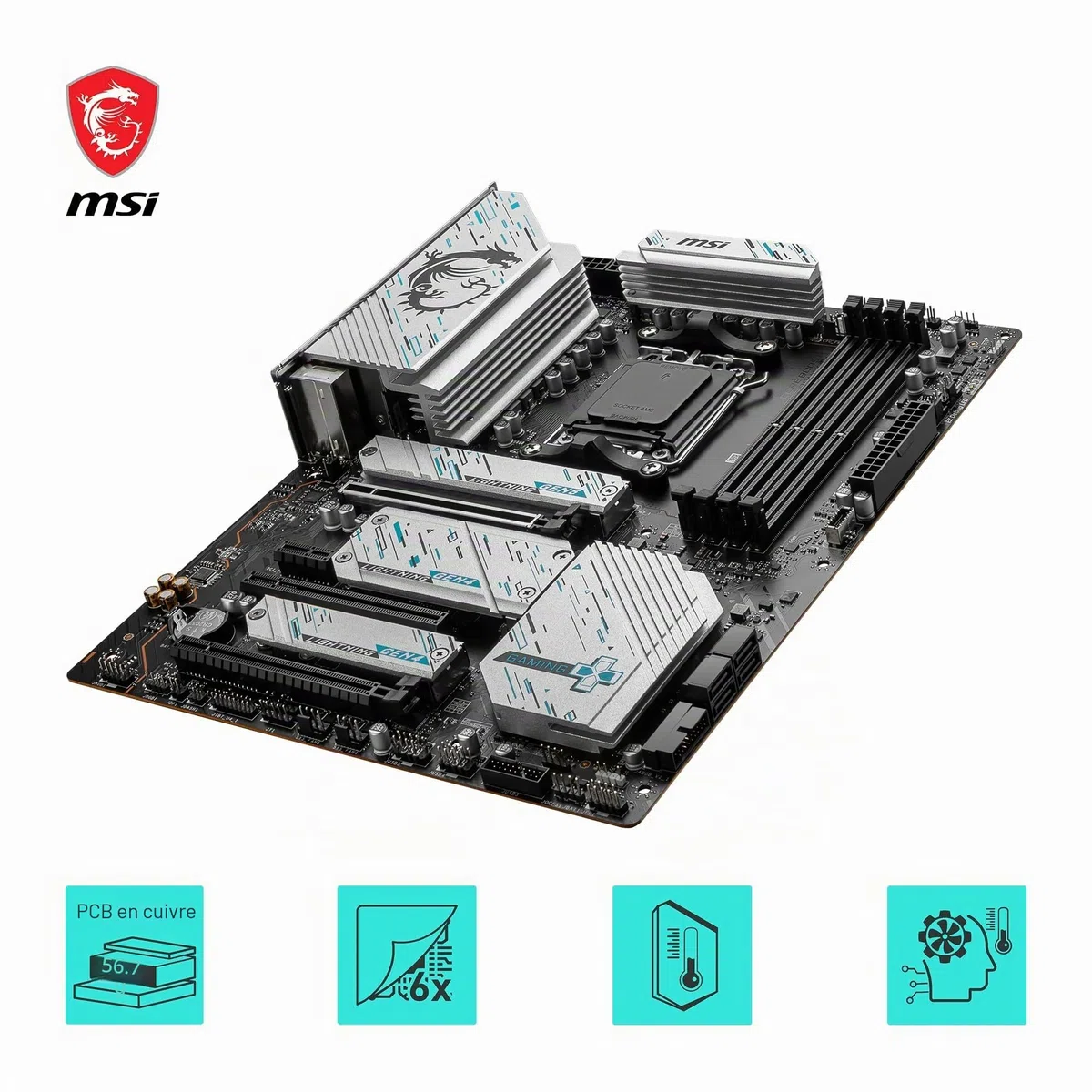 MSI X670E Gaming Plus WiFi Carte mère, ATX, Prend en Charge Les processeurs AMD Ryzen 9000, 8000 & 7000, AM5 – DDR5 Memory Boost 7800+MHz/OC, PCIe 5.0, M.2 Gen5, 2.5G LAN, Wi-FI 6E