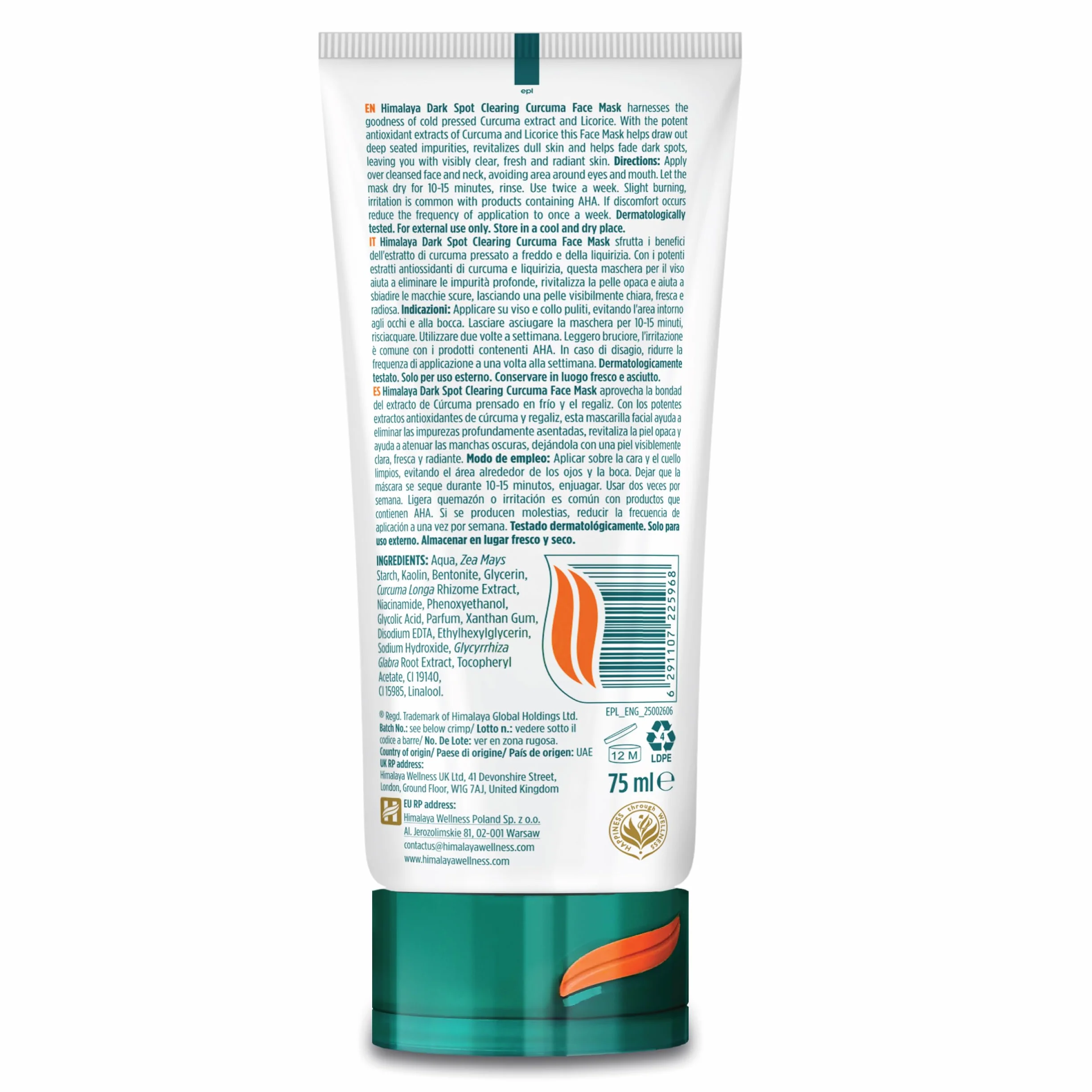 Himalaya Dark Spot Clearing Curcuma Nettoyant visage 150 ml