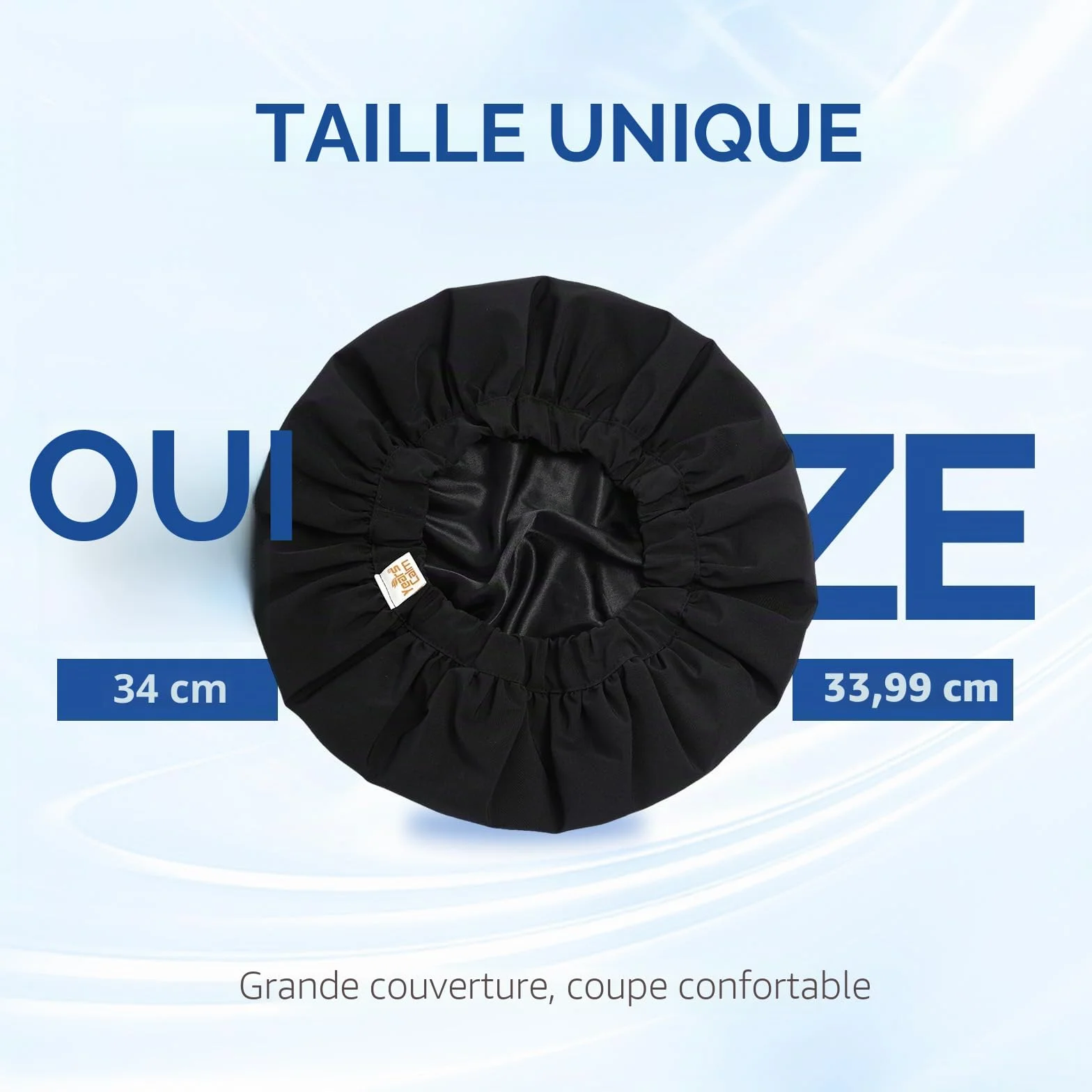 Bonnet de douche imperméable réutilisable double couche homme XL voyage cheveux longs bouclés