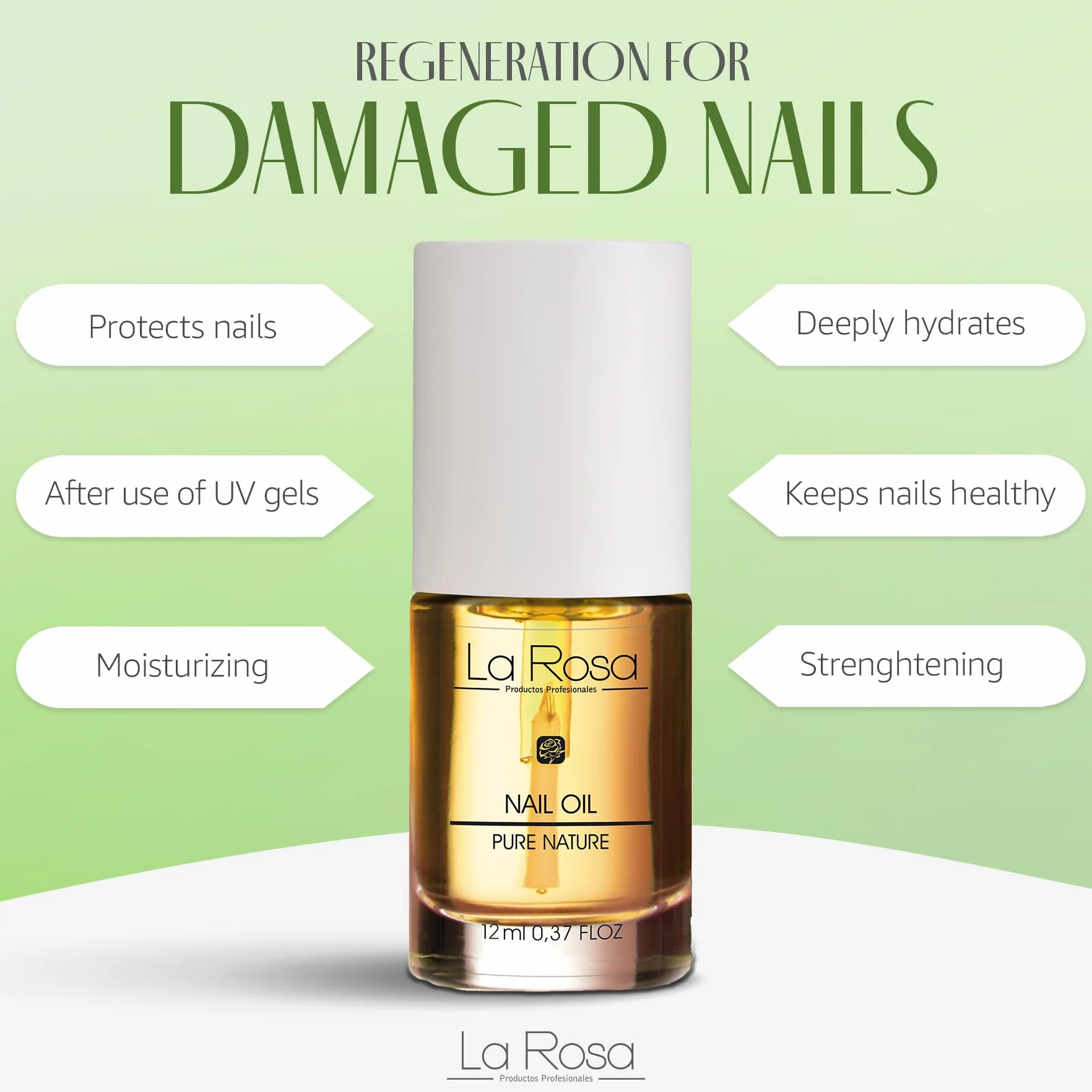 LaRosa Huile pour Cuticules Amande Douce Argan Jojoba Vitamine E Extrait de Fleur de Lotus 10 ml