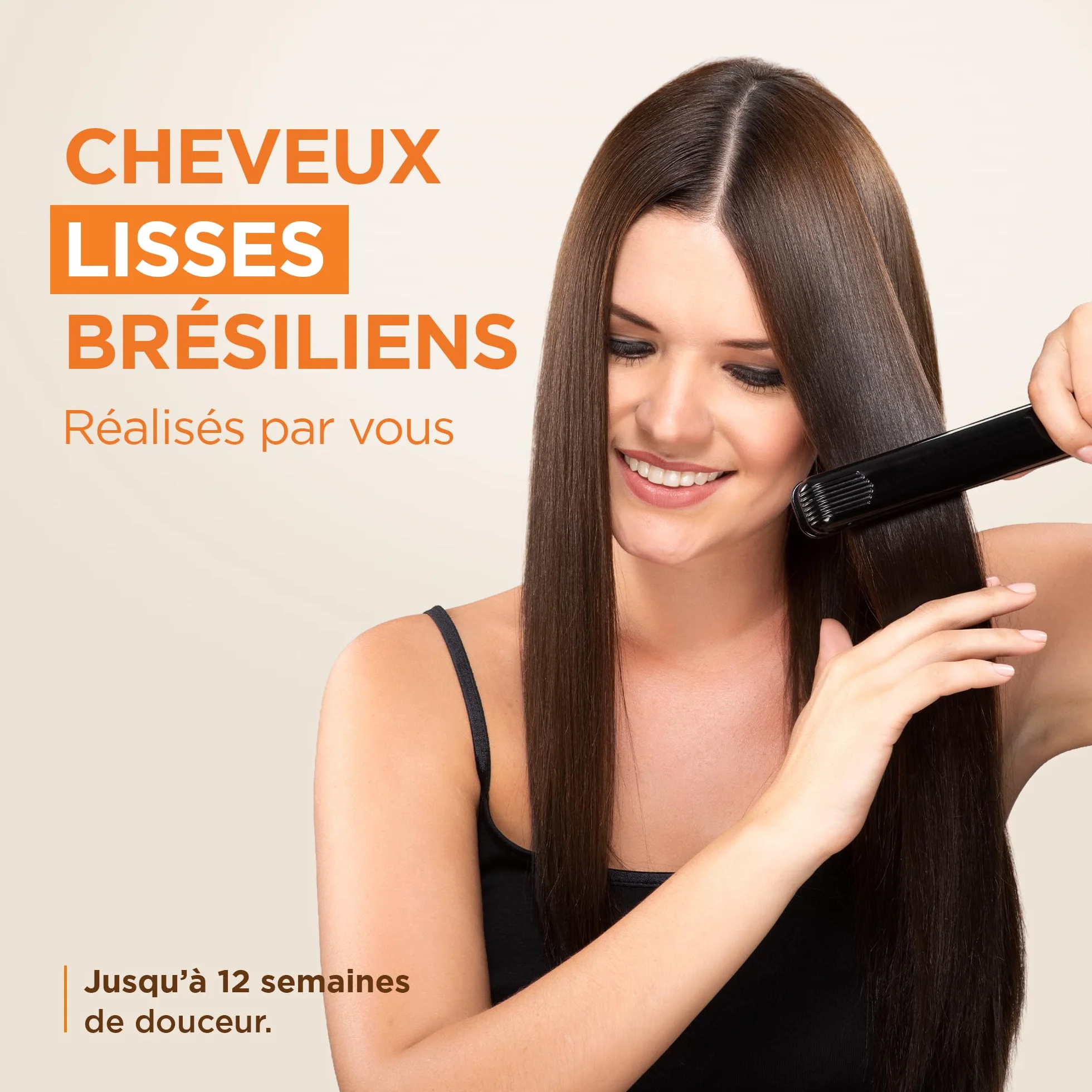 KATIVA Kit lissage brésilien kératine végétale sans formol traitement professionnel à la maison jusqu'à 12 semaines