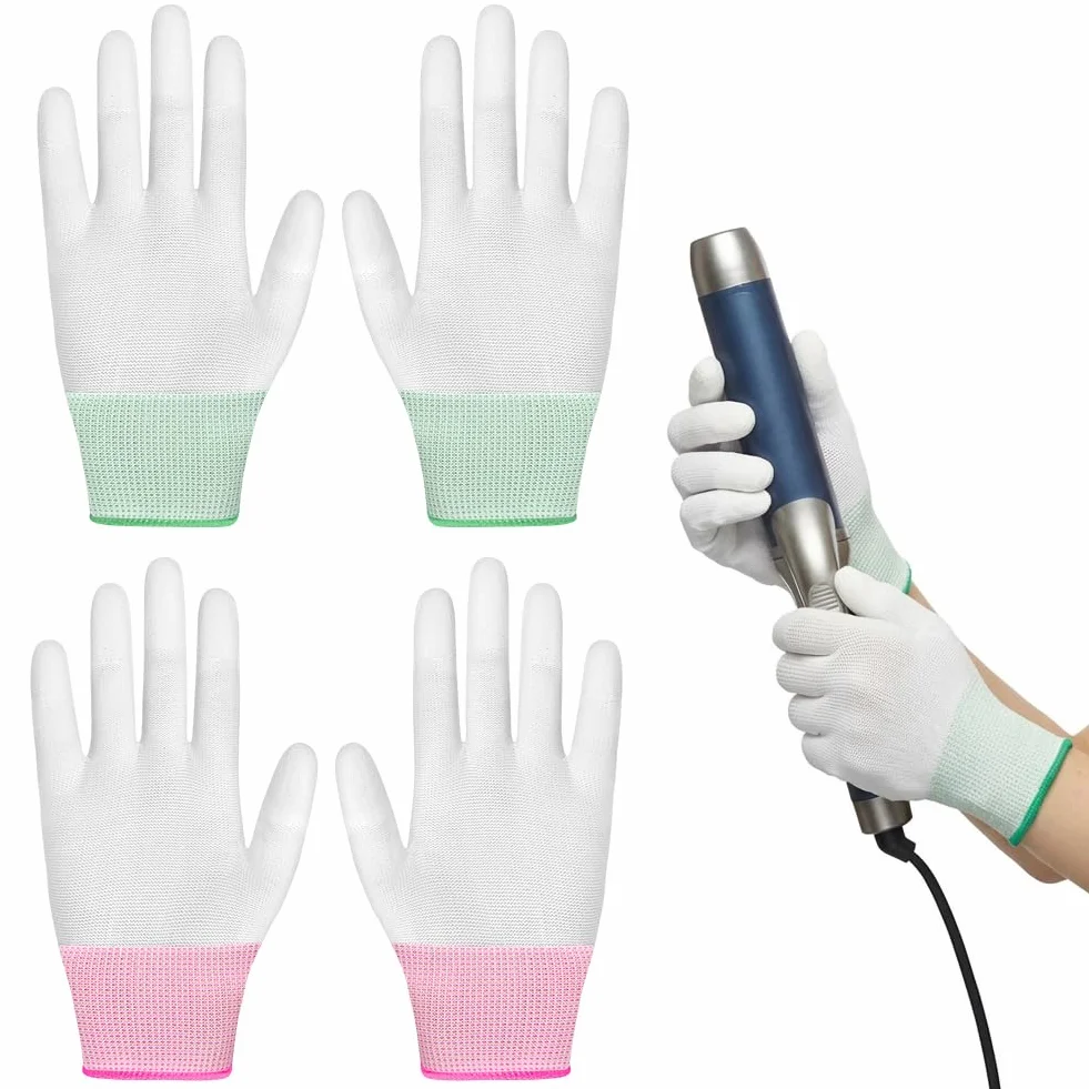 Gants Résistants à la Chaleur, Gants de Protection Thermique avec Doigts en PU pour Coiffure