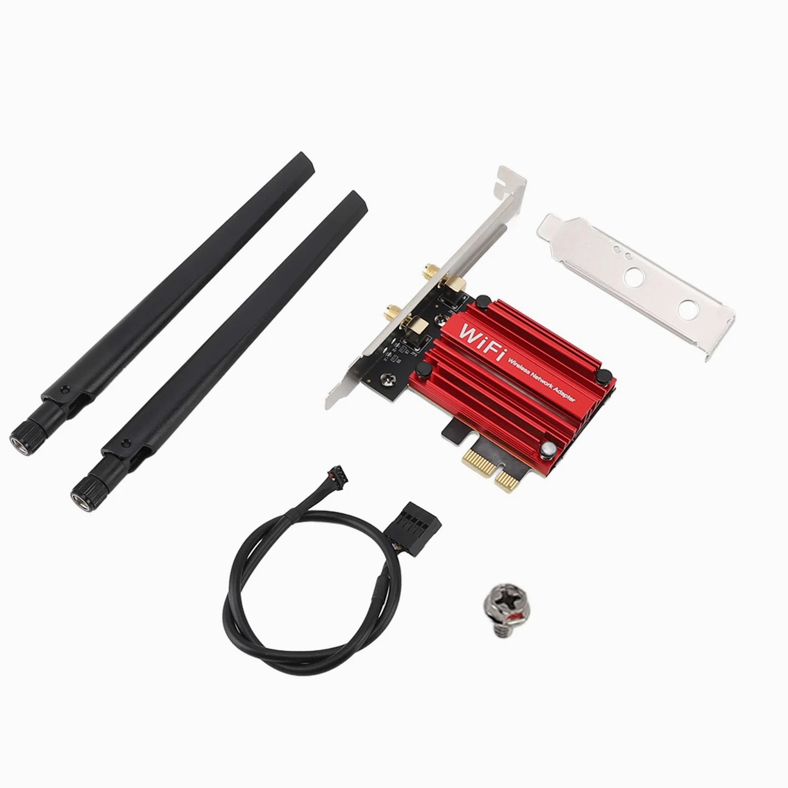 Cryfokt Carte WiFi AX210 PCIe Haute Vitesse 5374Mbps, Adaptateur WiFi 6 sans Fil pour Ordinateur de Bureau, Bluetooth 5.3, Compatible avec 10 11