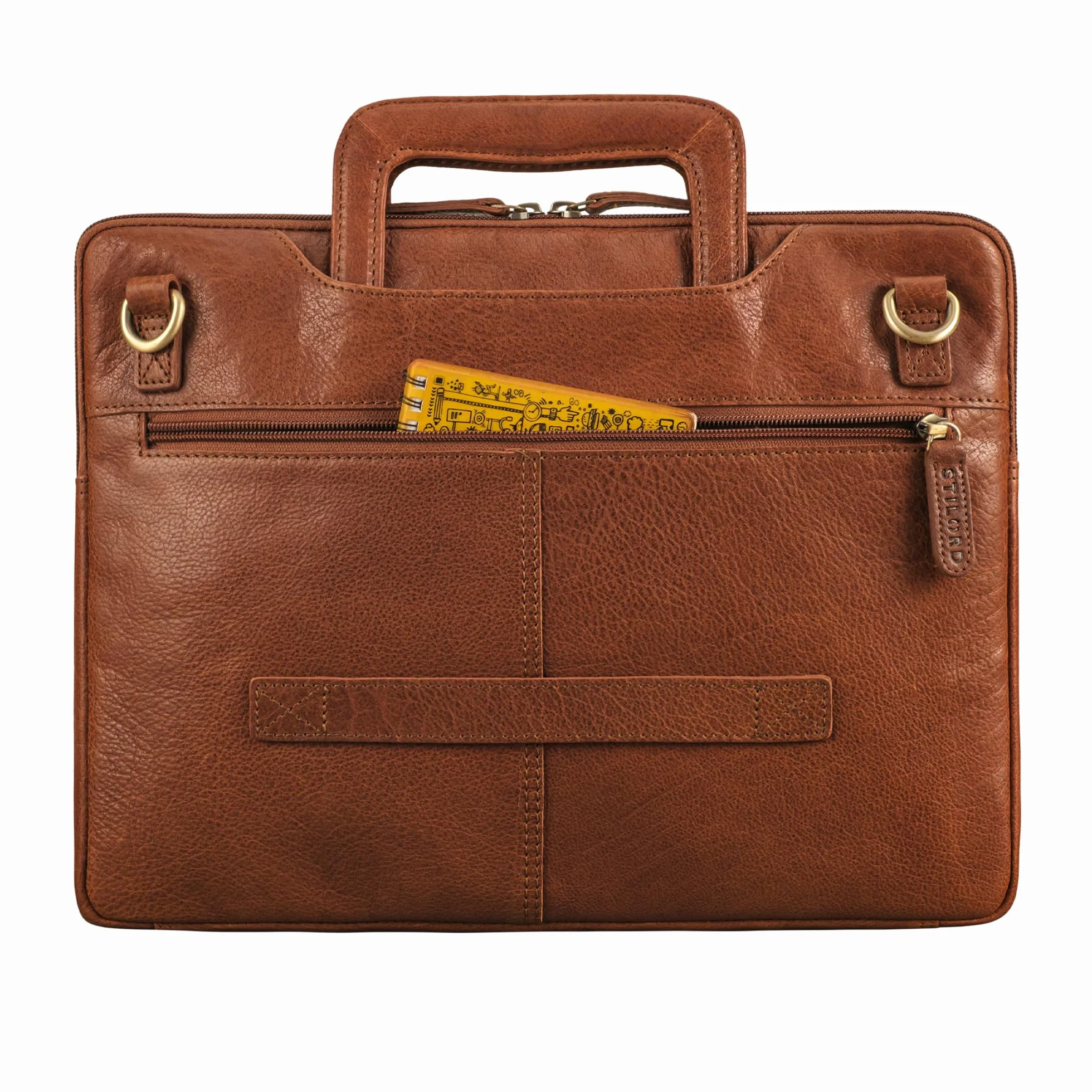 STILORD "Cole Vintage Sacoche Ordinateur 14 pouces Homme Cuir Étroit Housse Ordinateur Cuir Véritable Serviette pour Travail Business Voyage Couleur:maraska - marron