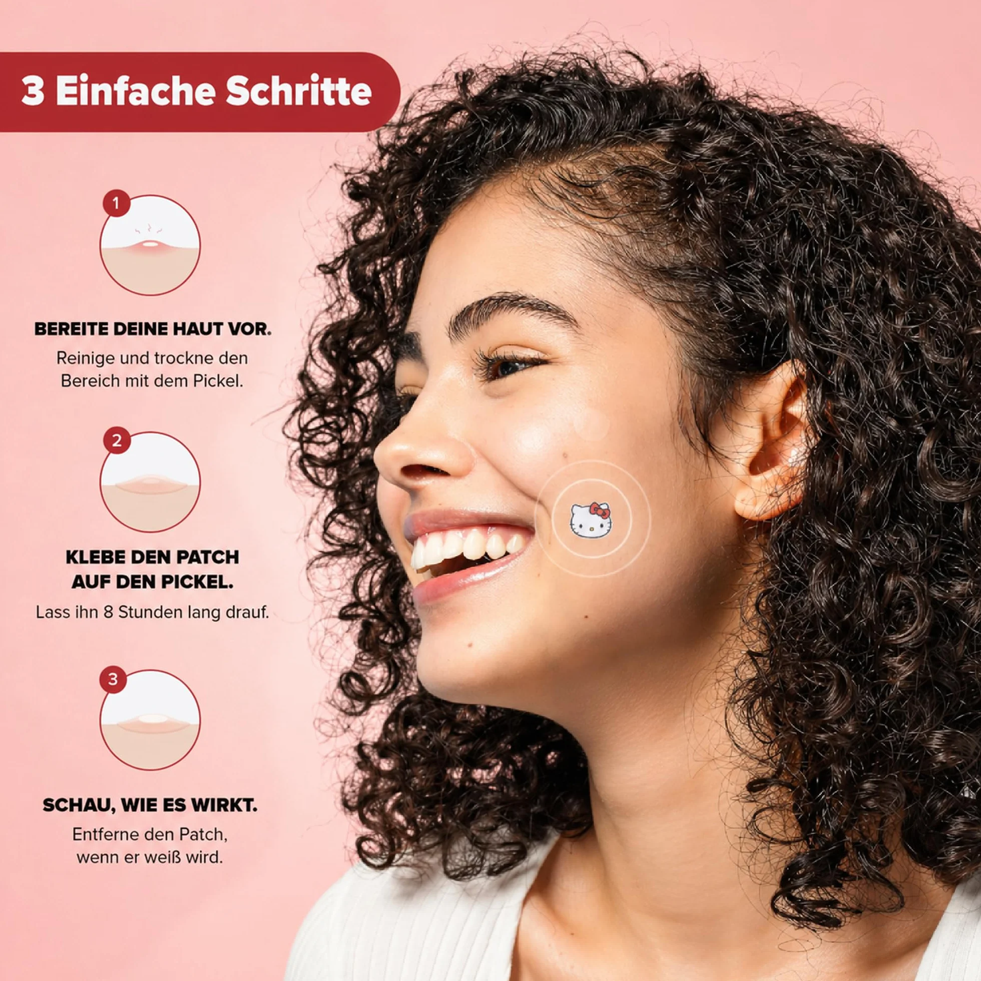 Hello Kitty Patch Bouton Hydrocolloïde 20 pcs – Anti Acné Visage Jour Nuit – Pimple Patch Absorbe Sébum Point Noir Nez Design Cute