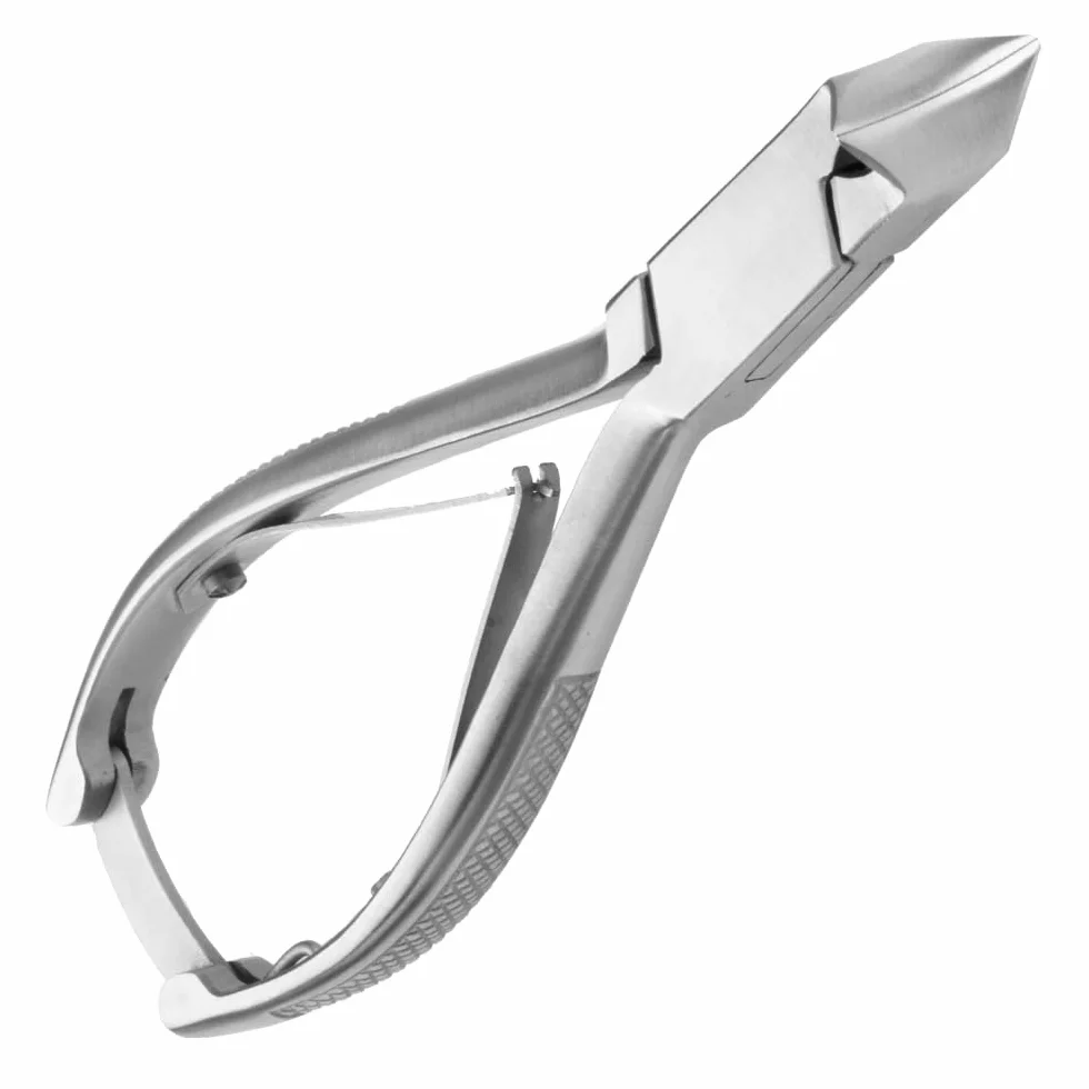Pince à ongles inox 22 mm Surface de coupe avec capuchon de protection en cuir
