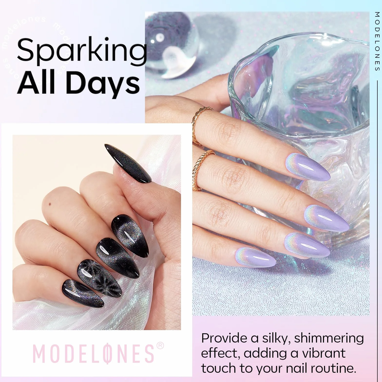 Modelones 9D Cat Eye Gel Top Coat Semi Permanent Magnétique 10ML No Wipe Vernis À Ongles