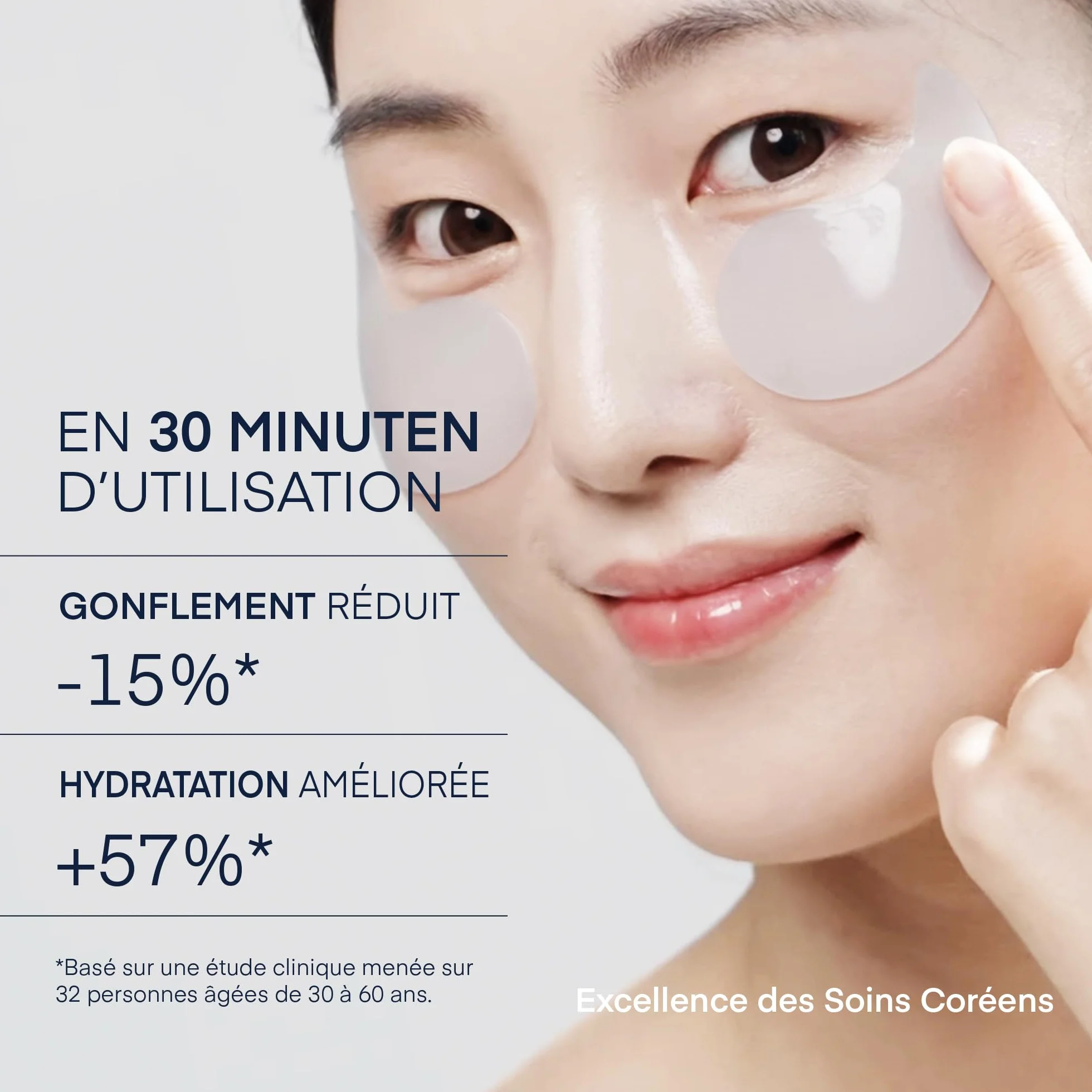 Skincare Coréen Patchs Yeux Anti-Poches Rides Acide Hyaluronique Niacinamide Caféine 30 Paires