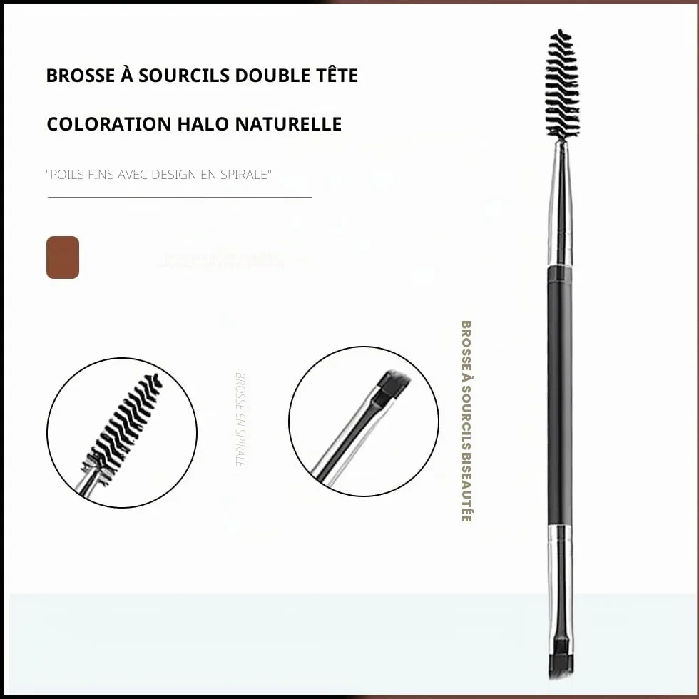 Brosse à Sourcils Double Face, Peigne à Cils Double Extrémité, 2 Pcs, Outils de Maquillage