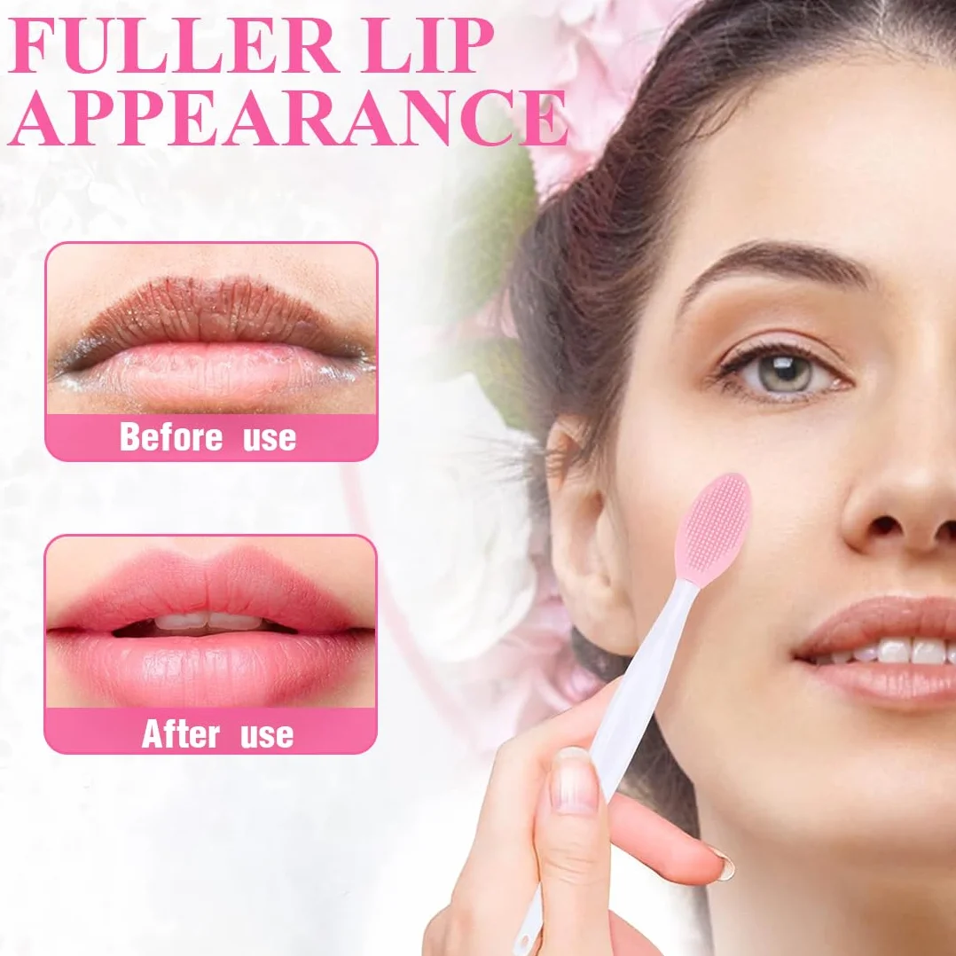 Pinceau à lèvres double face en silicone, Brosse exfoliante pour lèvres, outil de nettoyage
