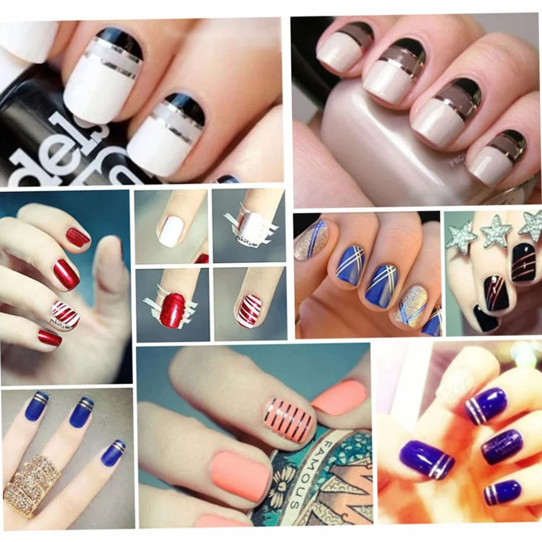 Autocollant à ongles adhésif ruban à rayures 20 m décoration nail art dorée