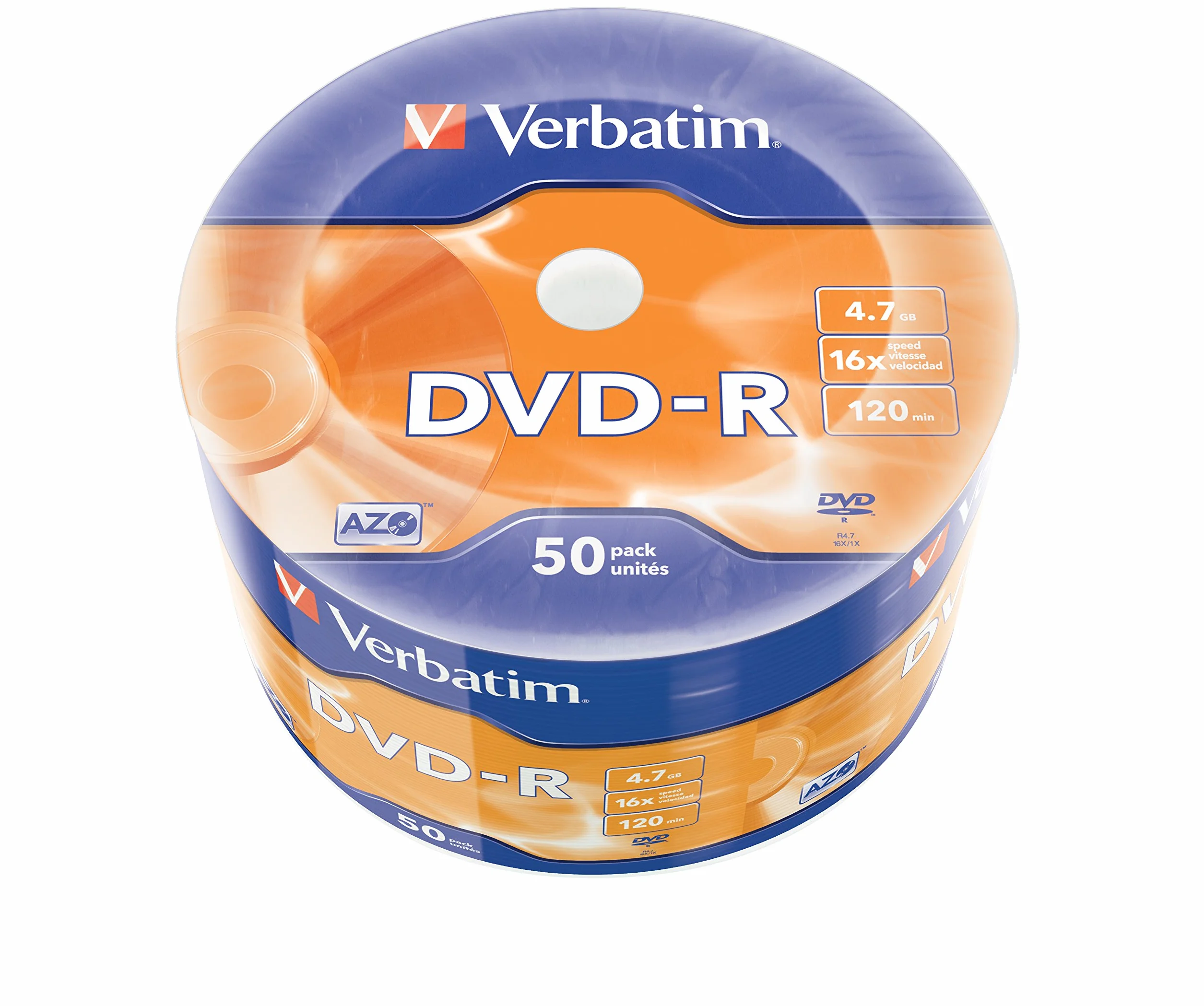Verbatim DVD-R 4,7 Go 16x 50er Spindle Argent