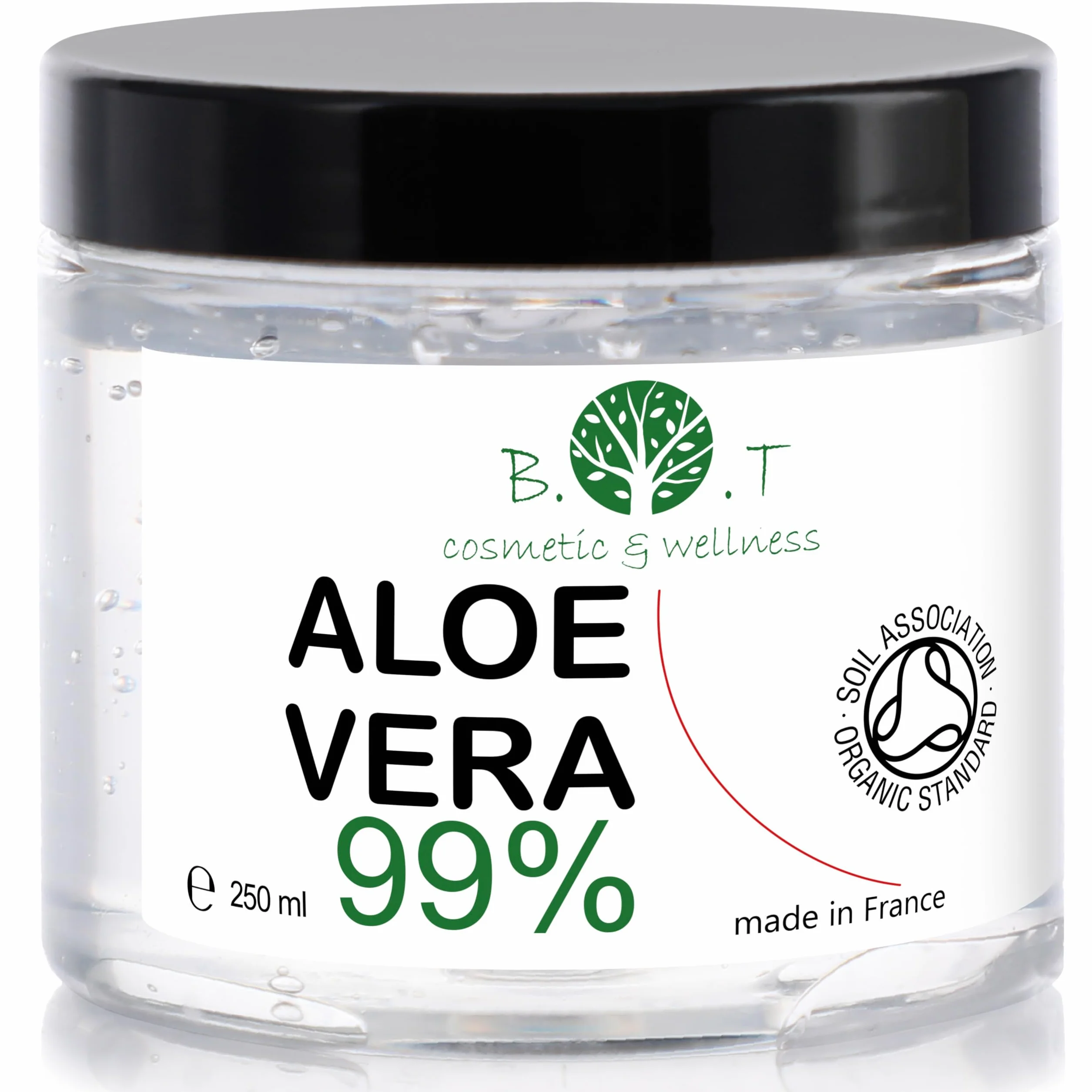 Gel Aloe Vera Bio 100% Naturel Hydratant Visage et Corps Après-Rasage Après-Soleil 250 ml