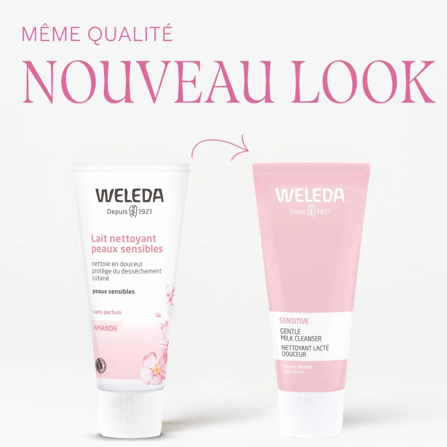 WELEDA Lait nettoyant Confort Amande Peaux sensibles Texture douce 75 ml