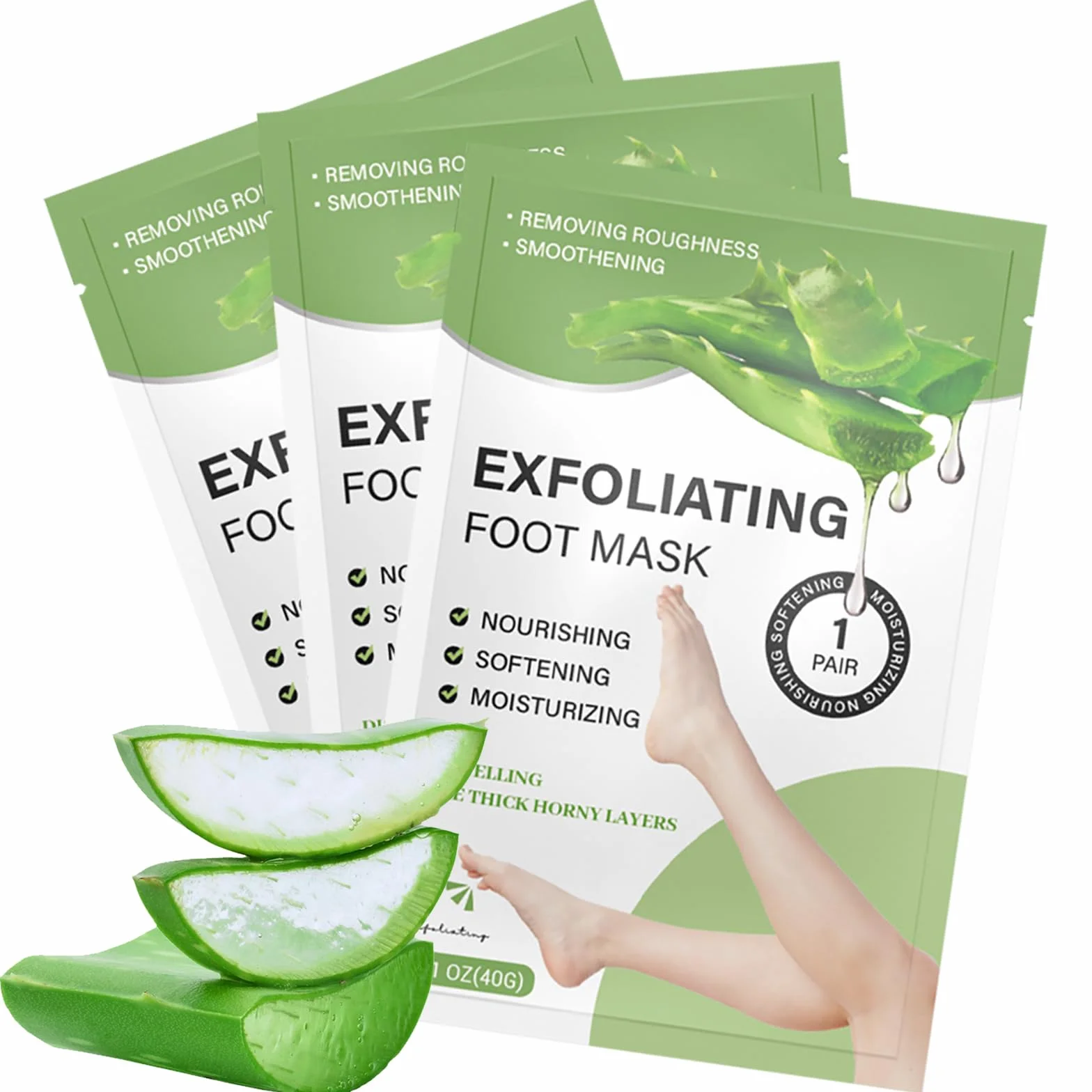 VolksRose Masque Pied à l'Aloe Vera 3 Pièces - Chaussettes Hydratant Réparateur Talons Fissurés
