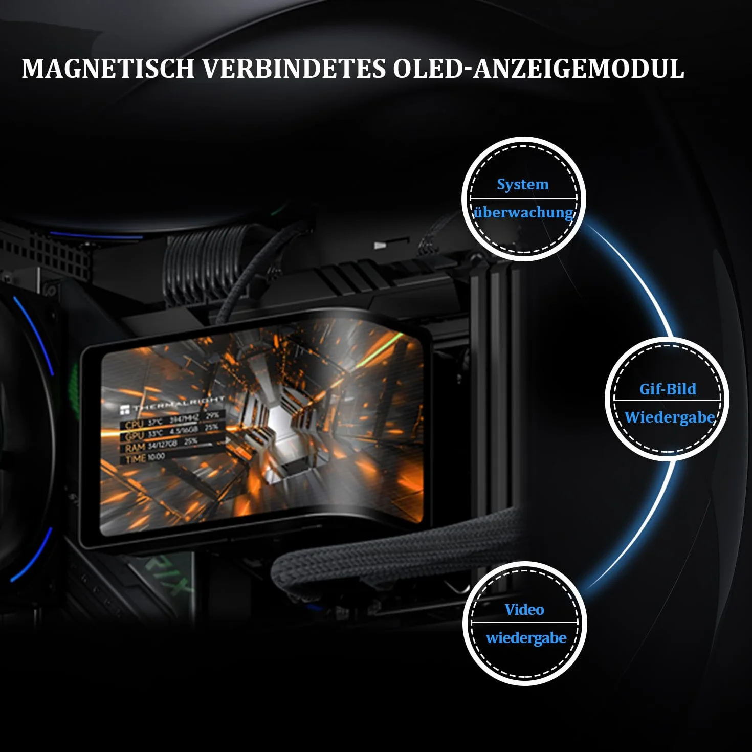 Thermalright Wonder Vision 360 Turbo ARGB BLACK – Esthétique frappante, refroidissement puissant pour charges de travail élevées, compatible avec les plates-formes Intel/AMD courantes, installation