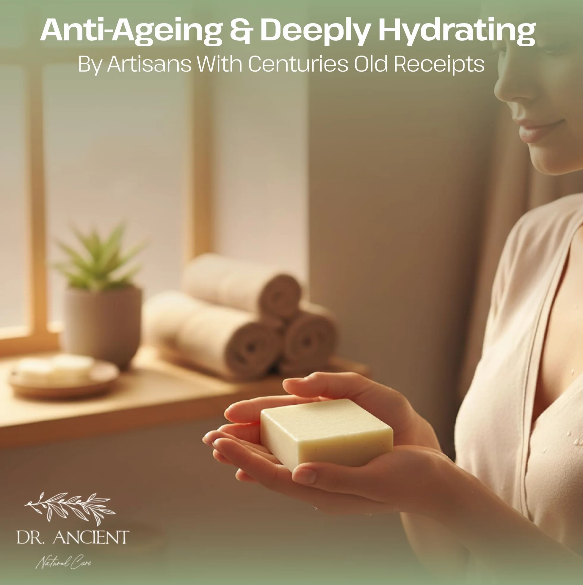 Dr.Ancient Barre de savon au lait d'ânesse biologique anti-âge hydratant