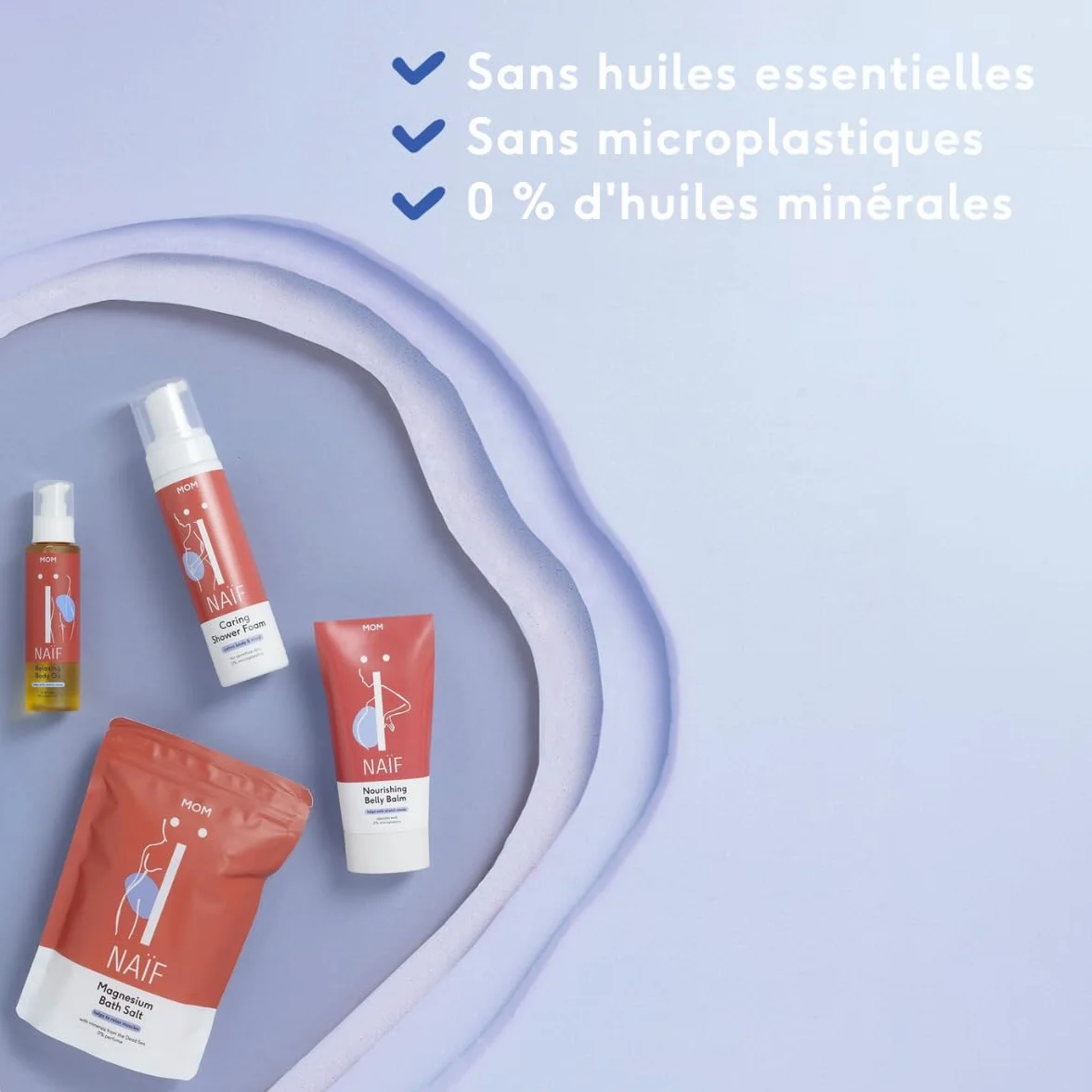 Naïf Sel de bain au magnésium 500 g - Soulage douleurs et crampes