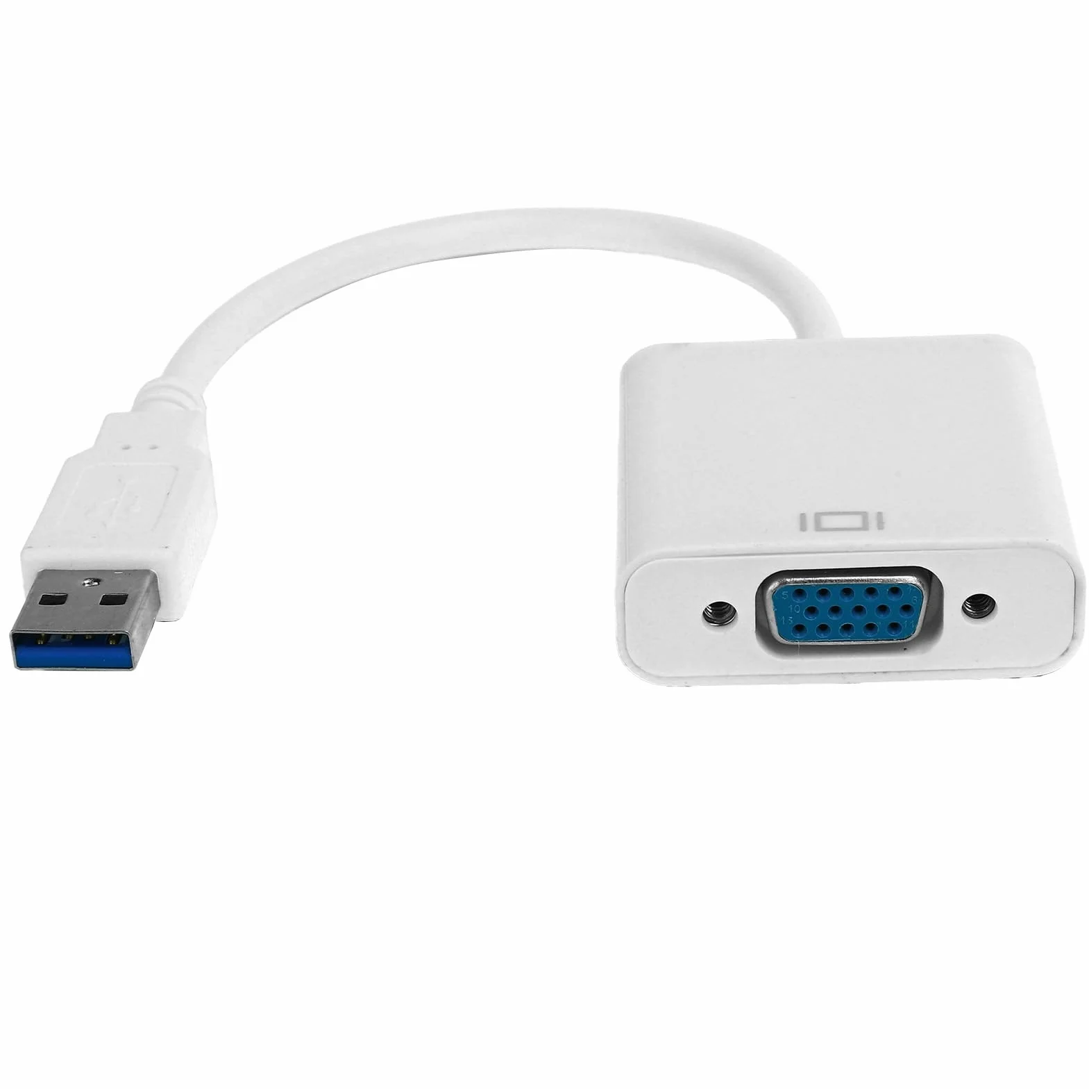 Convertisseur USB 3.0 vers VGA Mâle, Câble Adaptateur HD 1080P 5Gbps, Carte Vidéo Externe Femelle 15 Broches pour PC