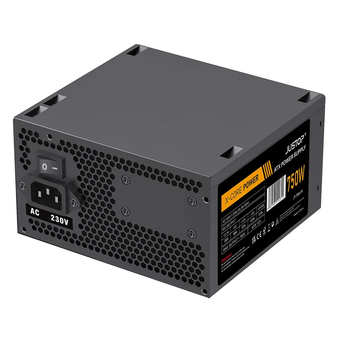 Bloc d'alimentation Noir 750 W, Alimentation à découpage, Ordinateur de Bureau, PC de Bureau, Ventilateur ATX 120 mm, 8 Broches 12 V, PCI-E 6+2 Broches, 6 Ports SATA