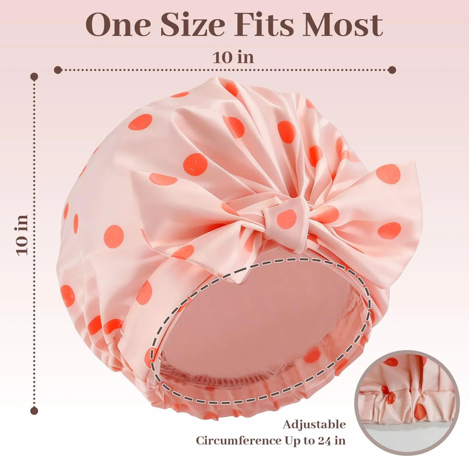 Bonnet de Douche Imperméable Réutilisable Femme, Élastique Double Couche pour Cheveux Longs Courts Bouclés