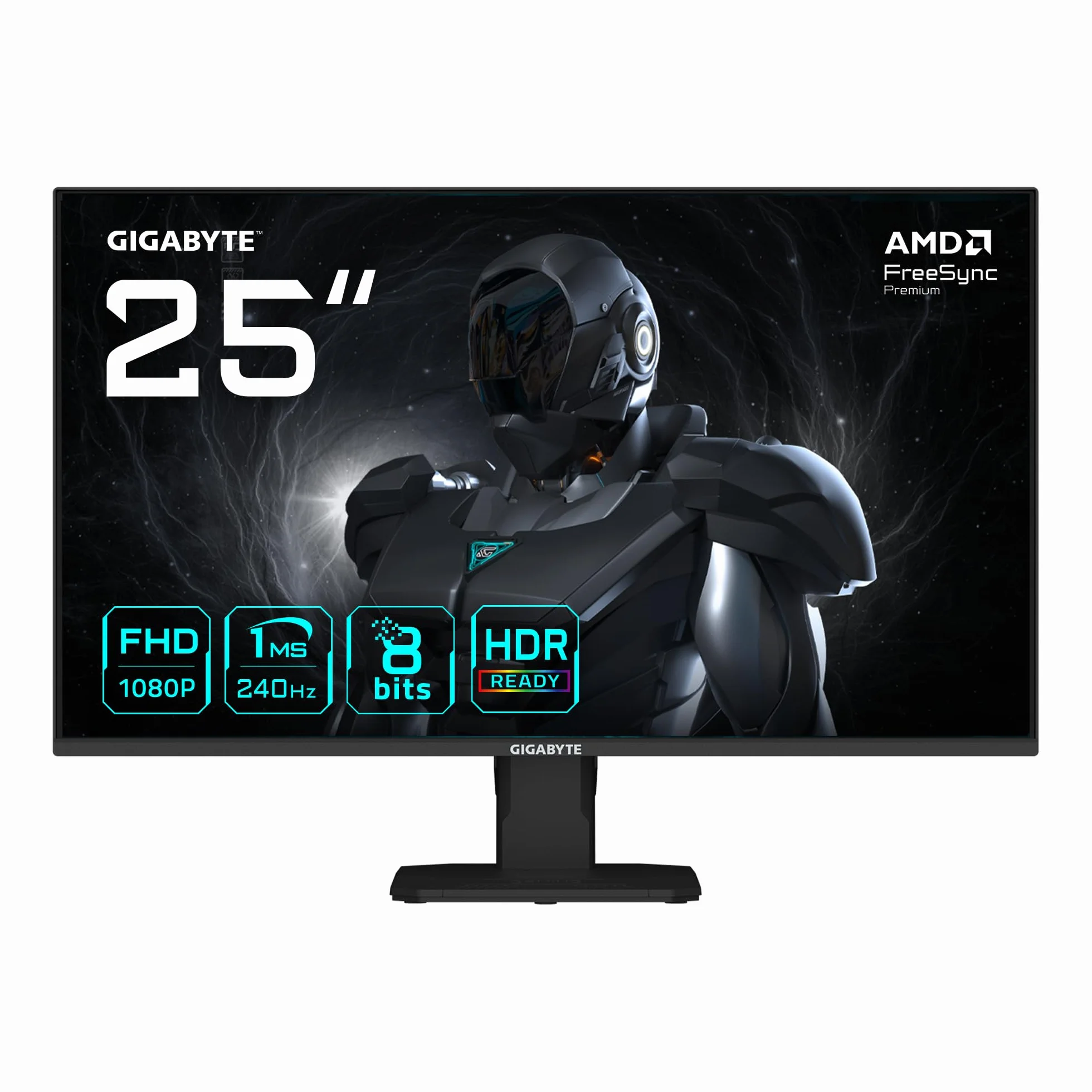 GIGABYTE GS25F2A Moniteur Gaming 25" FHD - 1920 x 1080, 240Hz, 1ms, 300 CD/m², Display HDR 10, HDMI 2.0, DisplayPort 1.4
