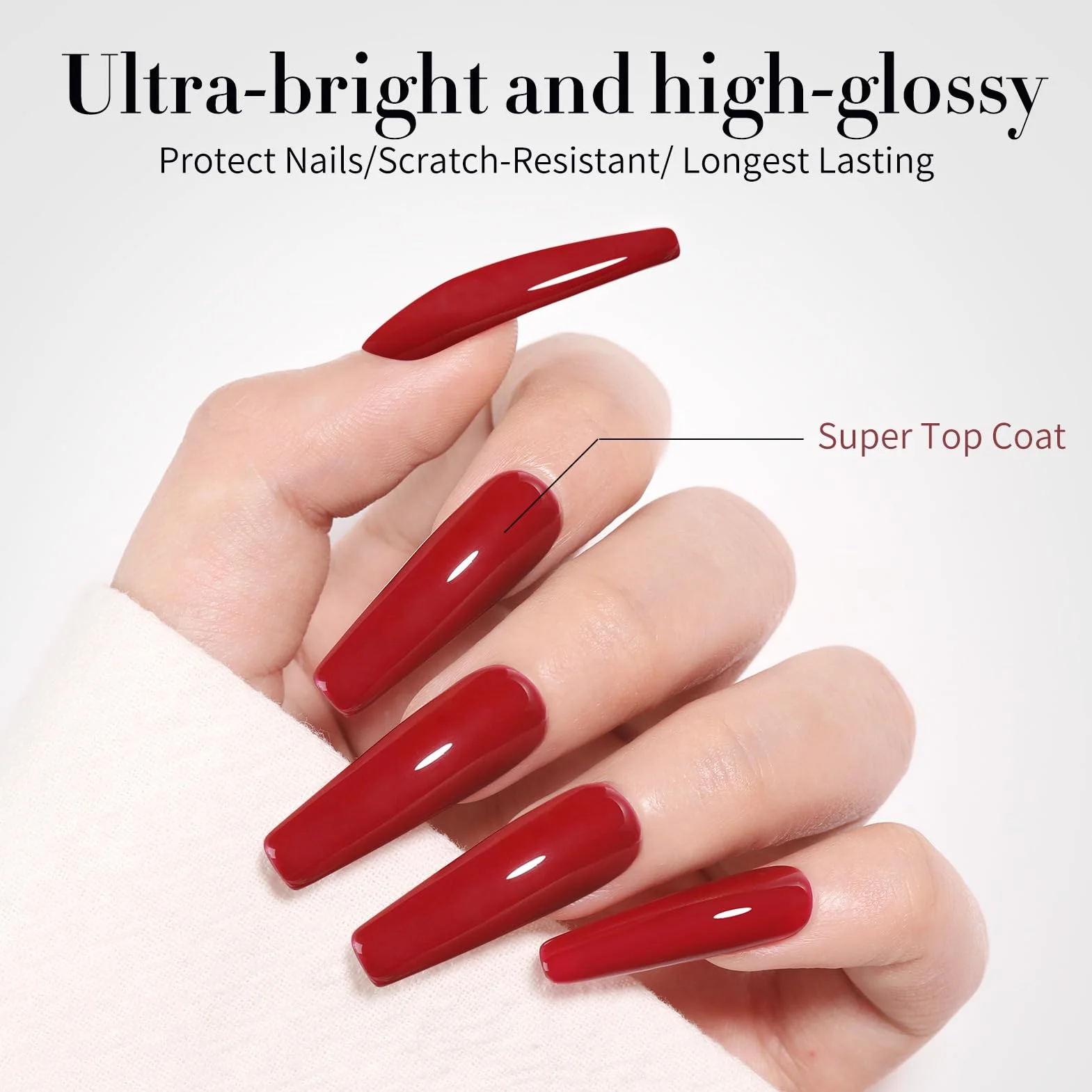 BORN PRETTY Top Coat Vernis Semi Permanent Base et Top Coat Ongles Gel Longue Tenue 2 x 10ml Lampe UV LED Nécessaire