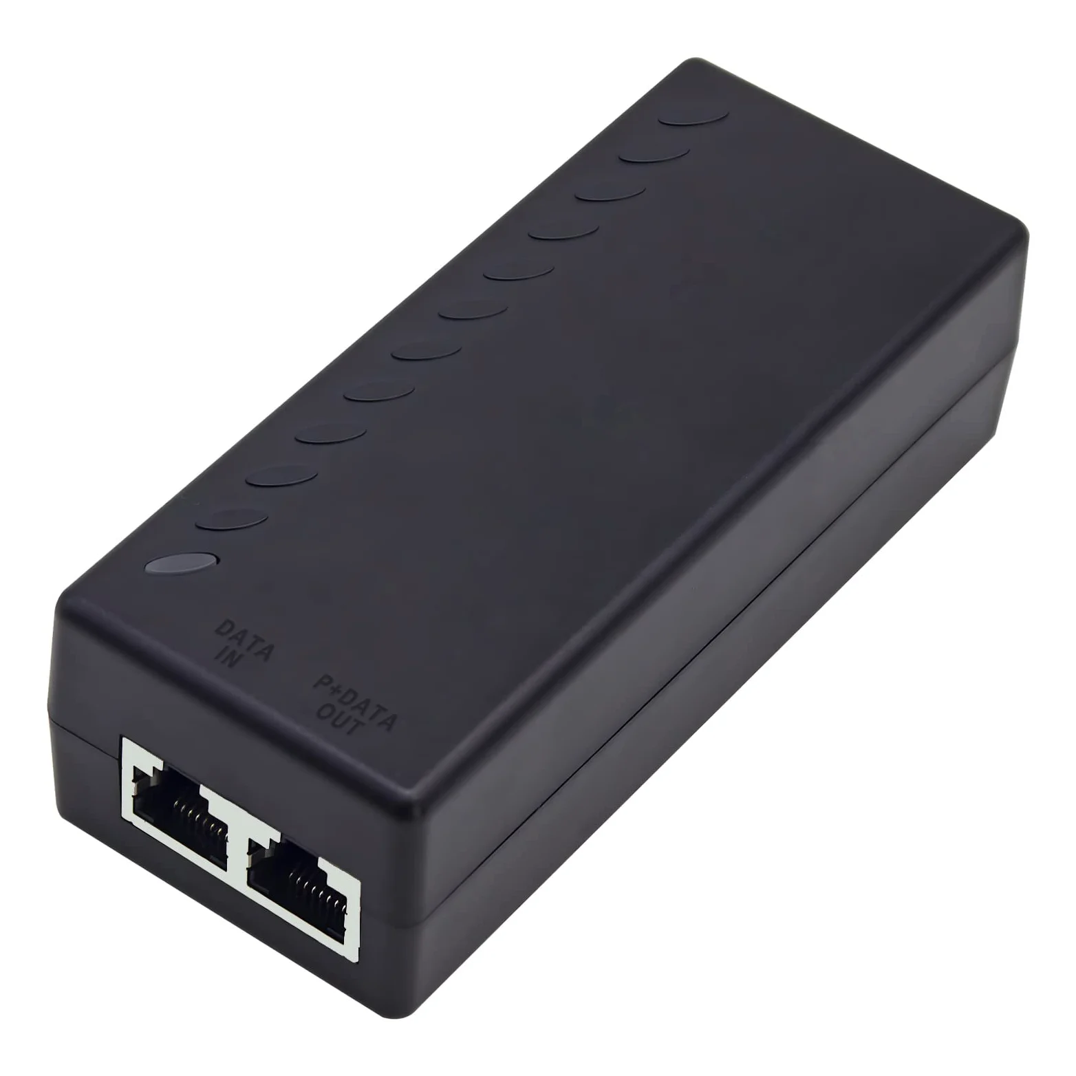Injecteur Gigabit PoE+, 30 W 48 V, noir | 10/100/1000 Mbps, conformité IEEE 802.3af/at, extension du réseau jusqu'à 100 m, Plug and Play