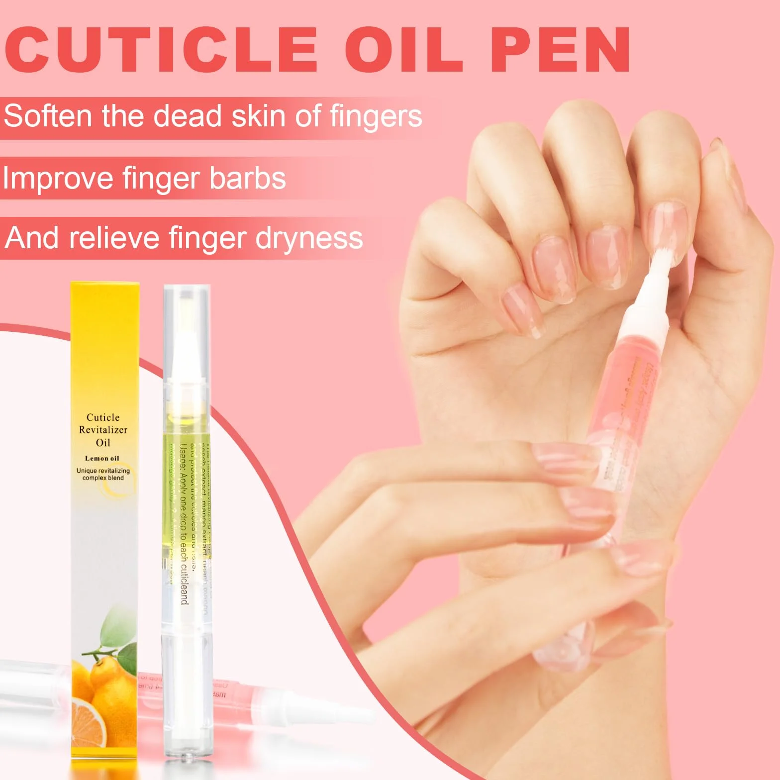 Stylo à huile à cuticules 3PCS avec lime à ongles pour réparer les ongles fissurés et secs