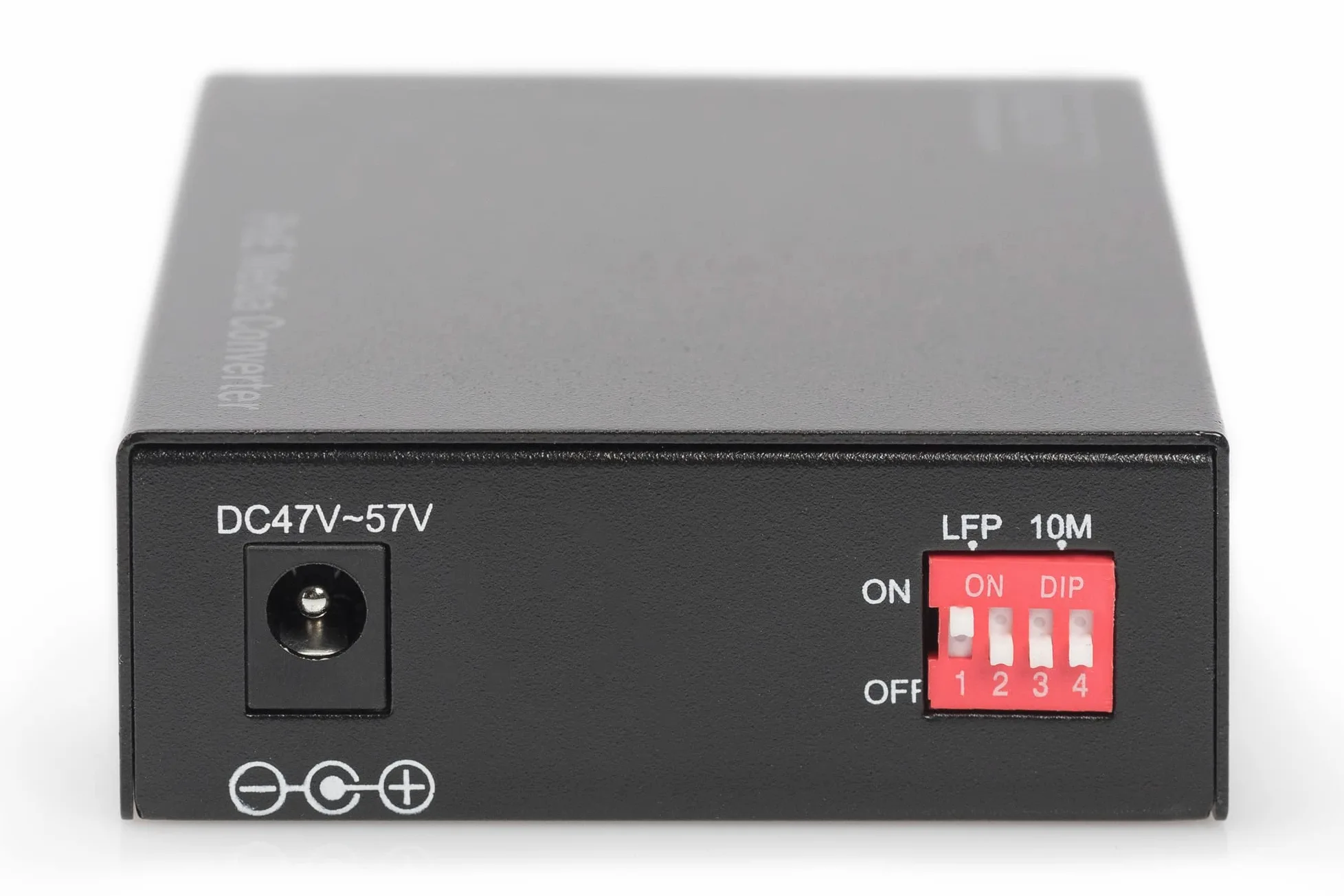 DIGITUS Convertisseur de média Gigabit – RJ45 vers SC Duplex – monomode | Injecteur PoE – 1 Gbit/s – longueur d'onde 1 310 nm – portée jusqu'à 20 km – cuivre vers fibre optique – noir