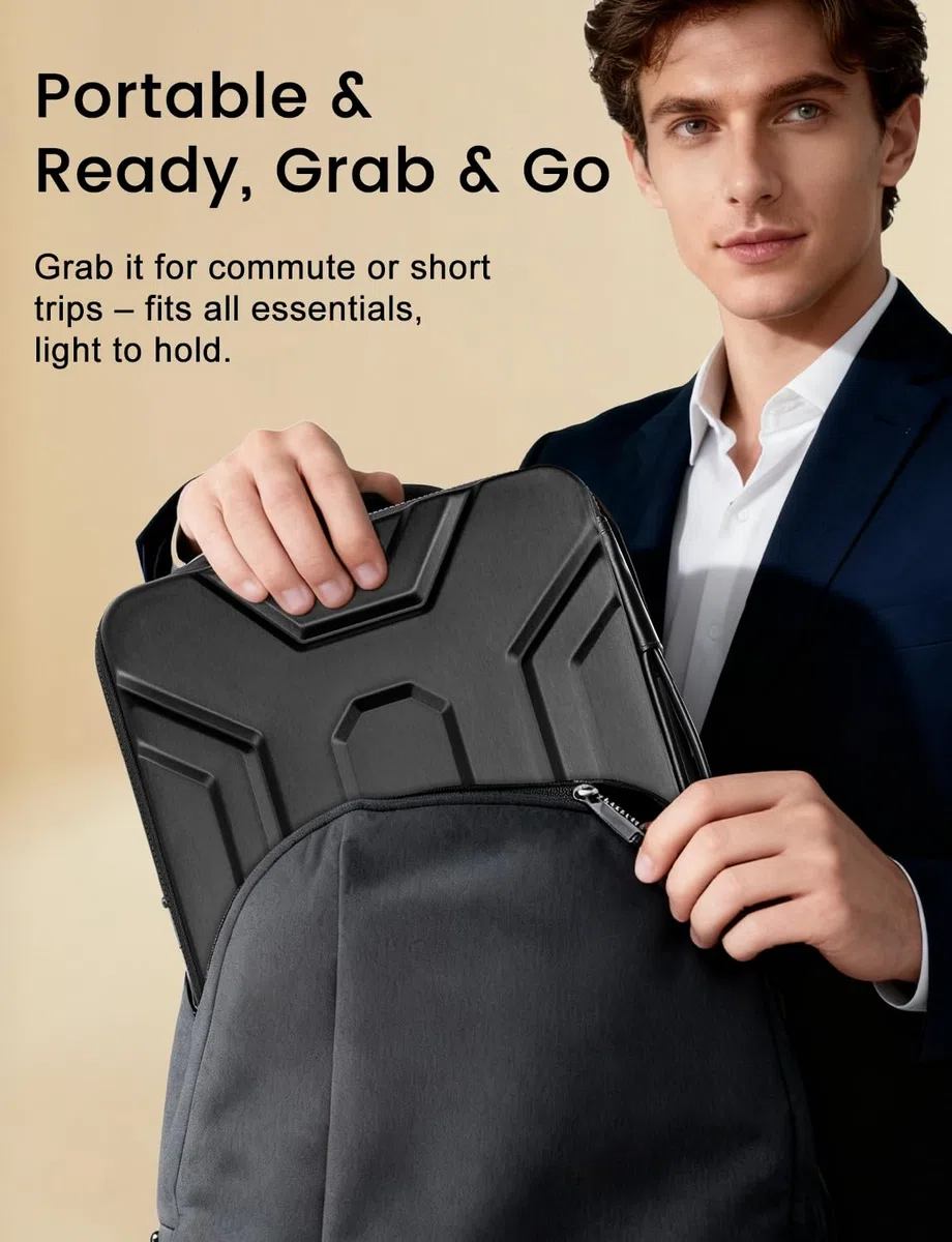 DOMISO Housse de protection pour ordinateur portable 13,3" avec poignée - Antichoc - Étanche - En EVA - Pour ordinateurs portables de 13 à 13,3" / HP Dell Asus Lenovo 13,3" - Noir