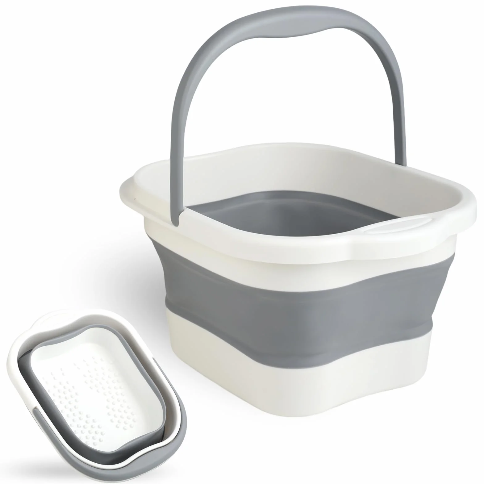 Bain de pieds pliable 15L TPE 480 points de massage avec poignée