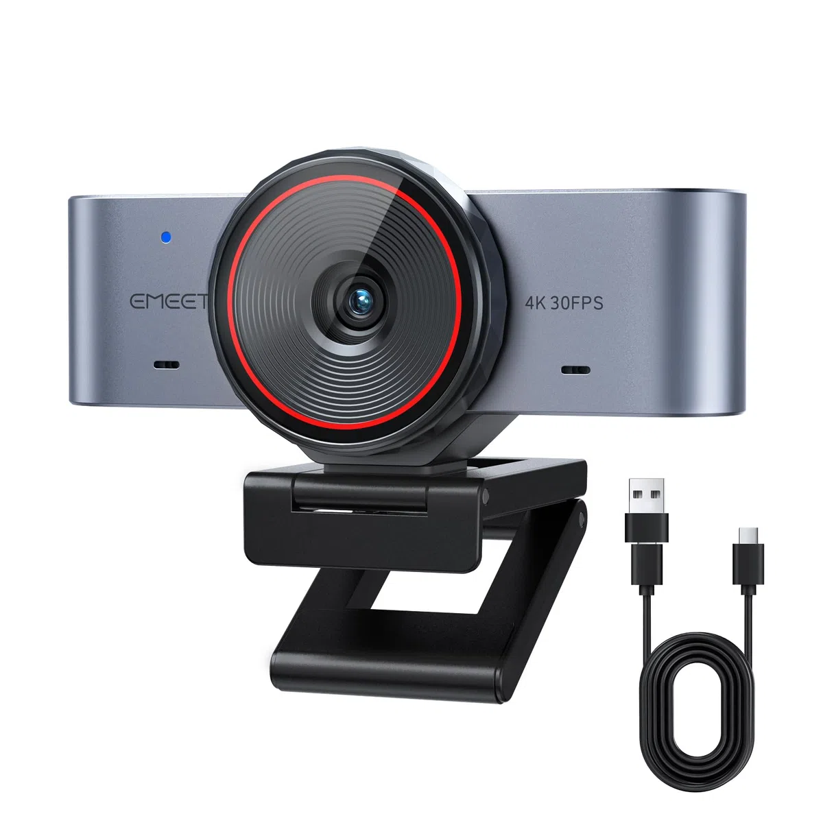 eMeet C960 Ultra Webcam 4K pour PC/Mac, Capteur 1/1.5", Autofocus 0,2s, Corps en Métal, Mode Tableau Blanc, Cache de Confidentialité, 2 Micros, Caméra USB pour Streaming, Réunion, Télétravail