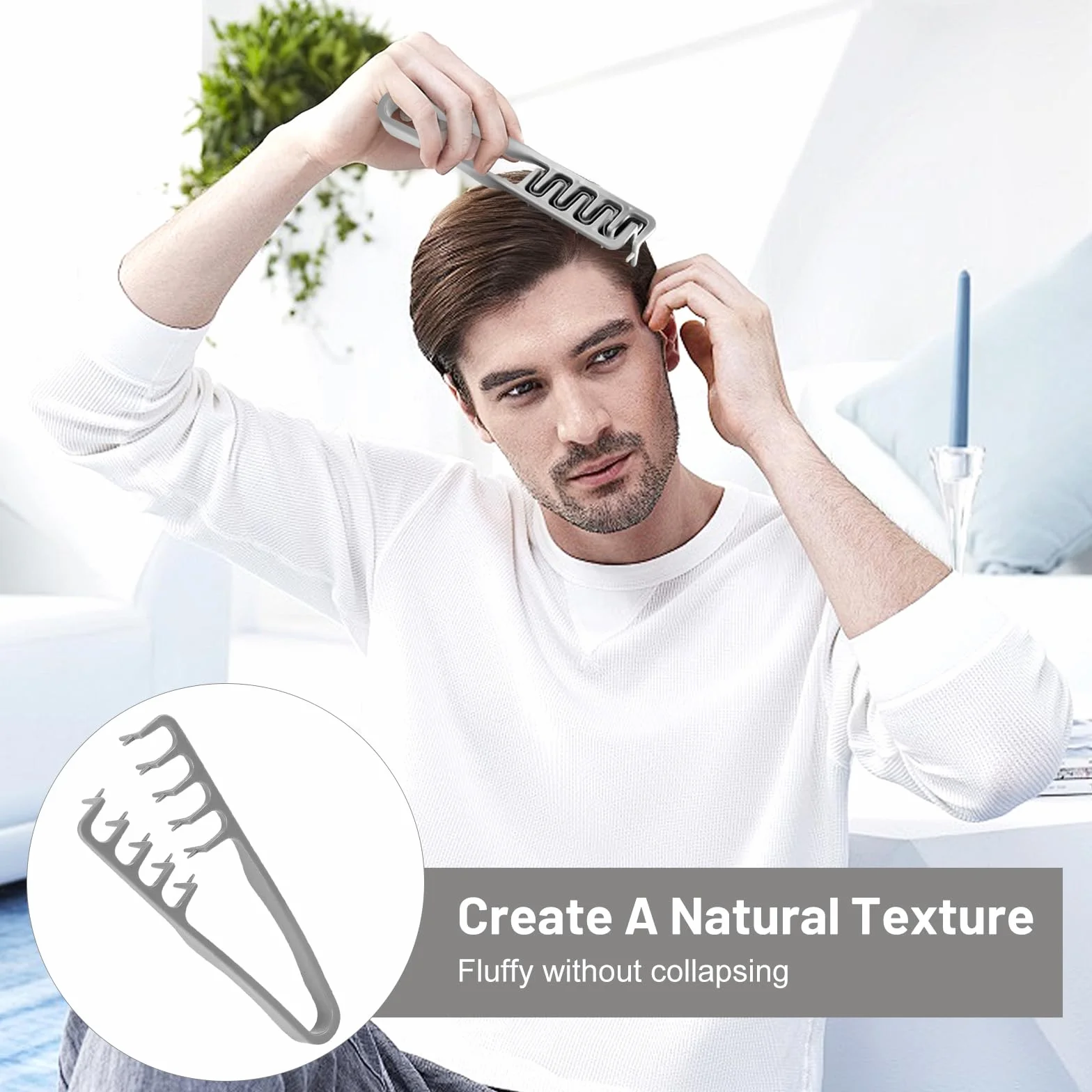 Peigne Cheveux Texture Pliable Grosse Dent Large Volumisant Racines Accessoire Coiffant