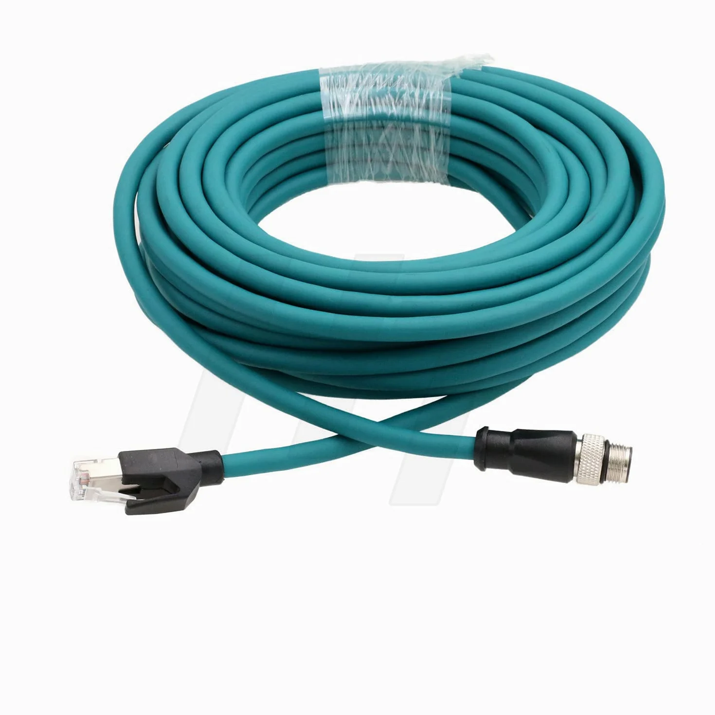 HangTon Industrial M12 4 Pin D-Coded RJ45 Ethernet Network Cable for Cognex Sick Encoder Sensor RFID Profinet Network Rail CCTV Control LED Power 10m