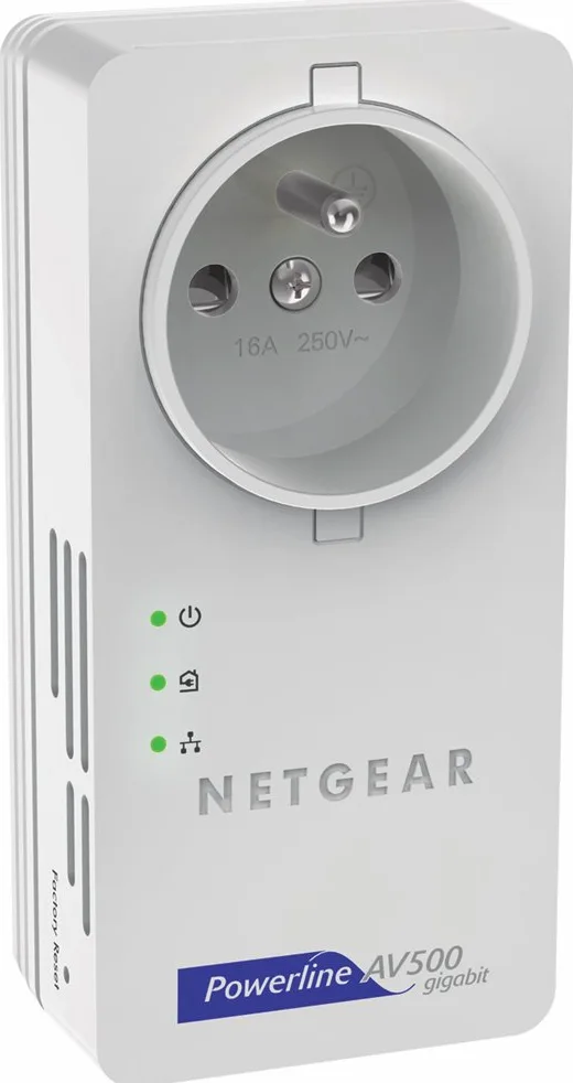 Netgear XAVB5601 Pack de 2 Adaptateurs CPL 500 Mégas Gigabit Prise Femelle, 2 Ports Gigabit.Compatible Box Internet, Périphériques et CPL Homeplug AV