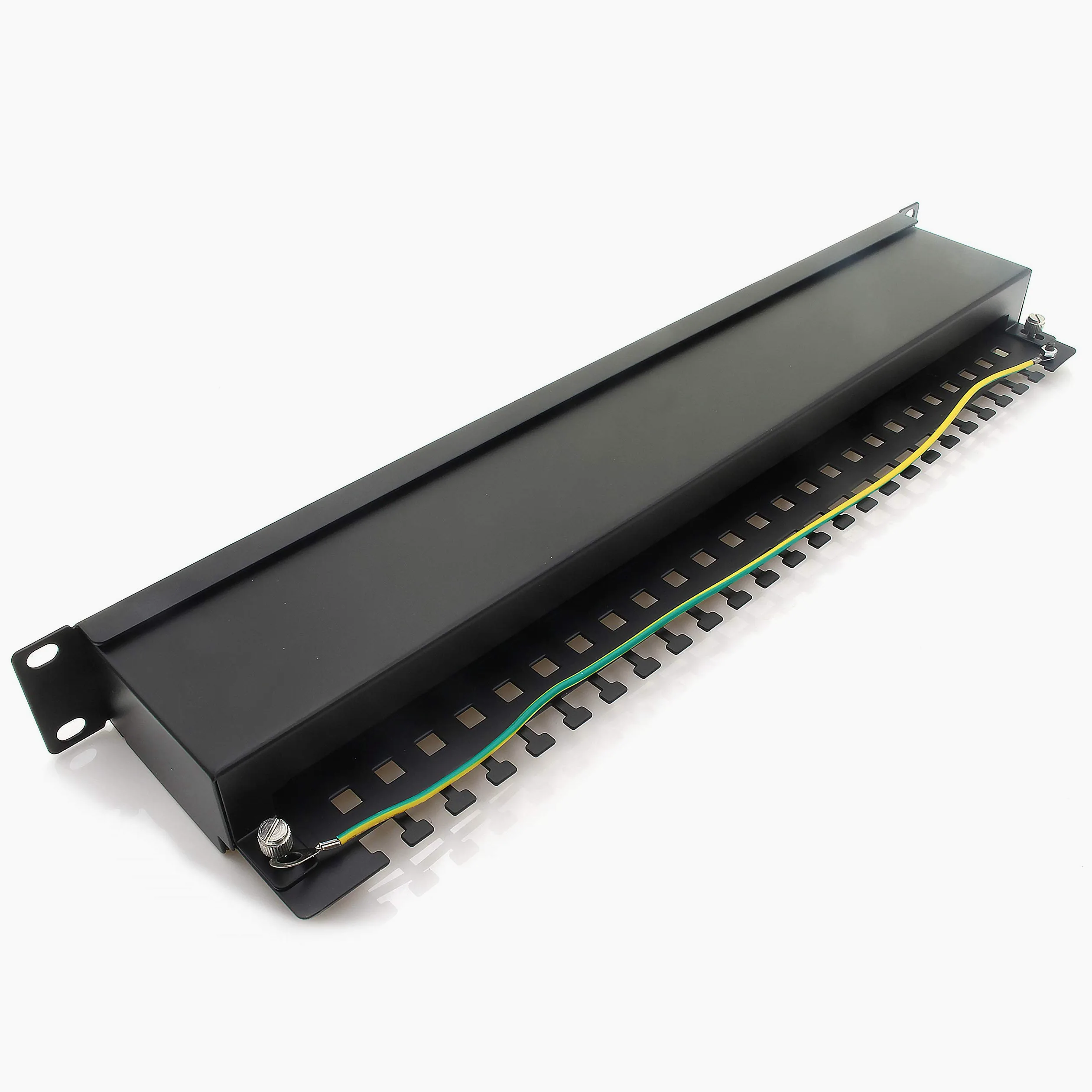 1aTTack.de 367460 Panneau de brassage CAT6a Panneau de distribution noir 16 ports Technologie de connexion LSA+ Distribution réseau - RJ45 - TIA 568 A/B - noir