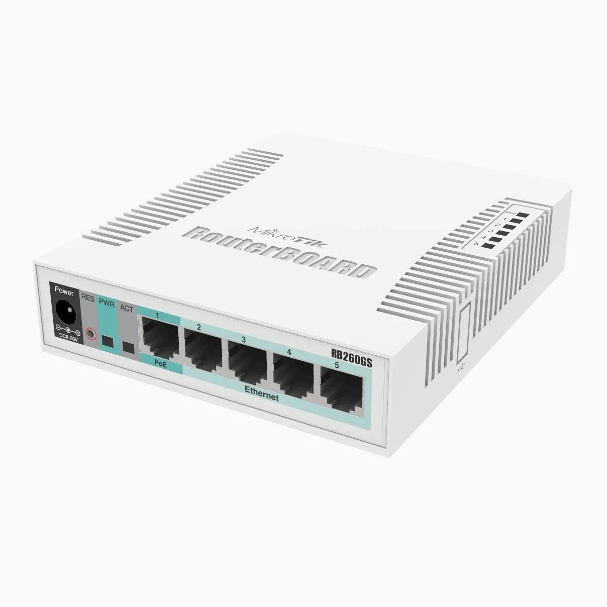 MikroTik RouterBoard 260GS 5 ports Gigabit + SFP Switch administrable avec le royaume-UNI d'Alimentation